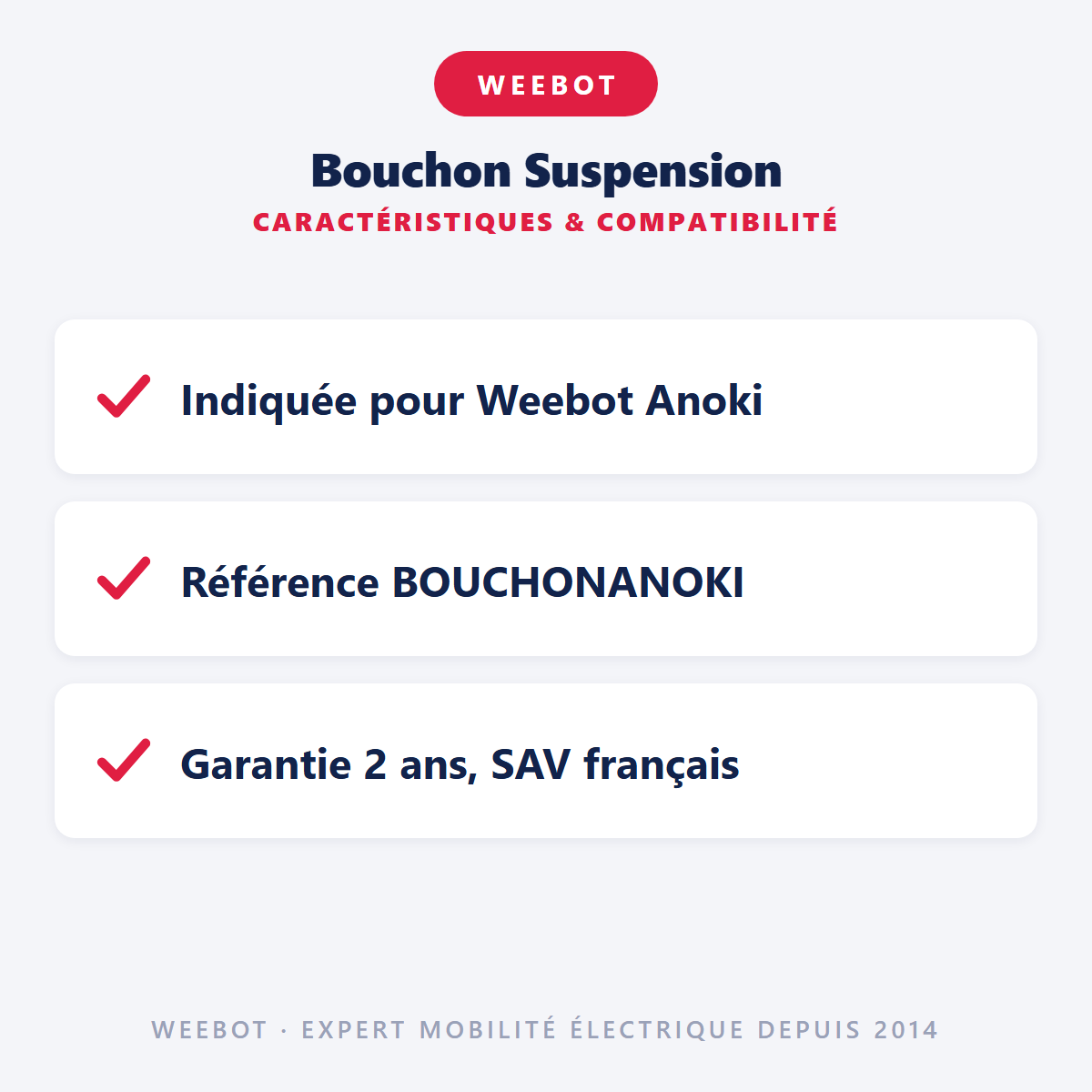 Bouchon Suspension : caractéristiques et compatibilité