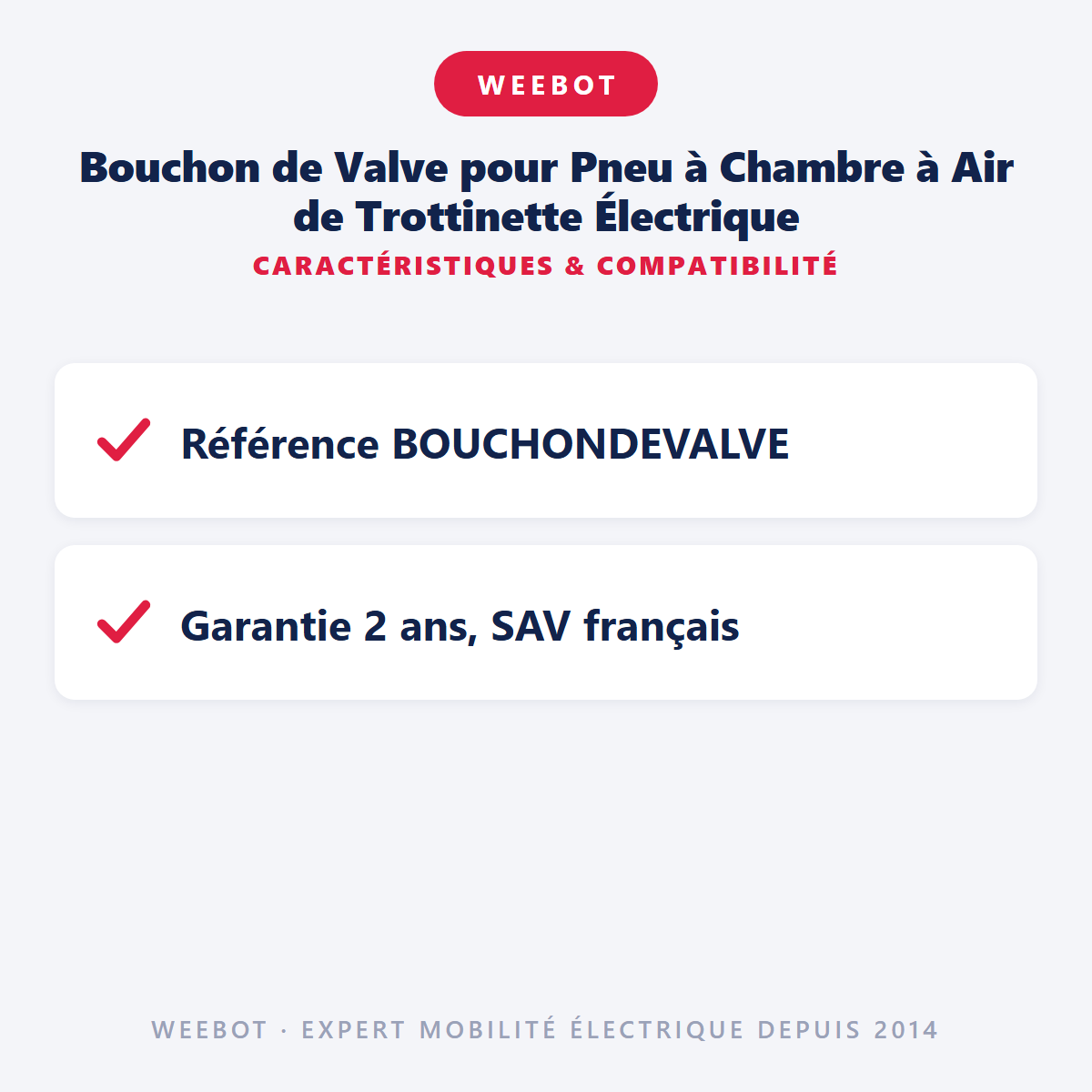 Bouchon de Valve pour Pneu à Chambre à Air de Trottinette Électrique : caractéristiques et compatibilité