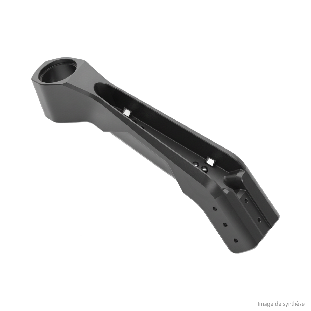 Schéma technique en perspective du bras de potence pour trottinette électrique Rovoron S7