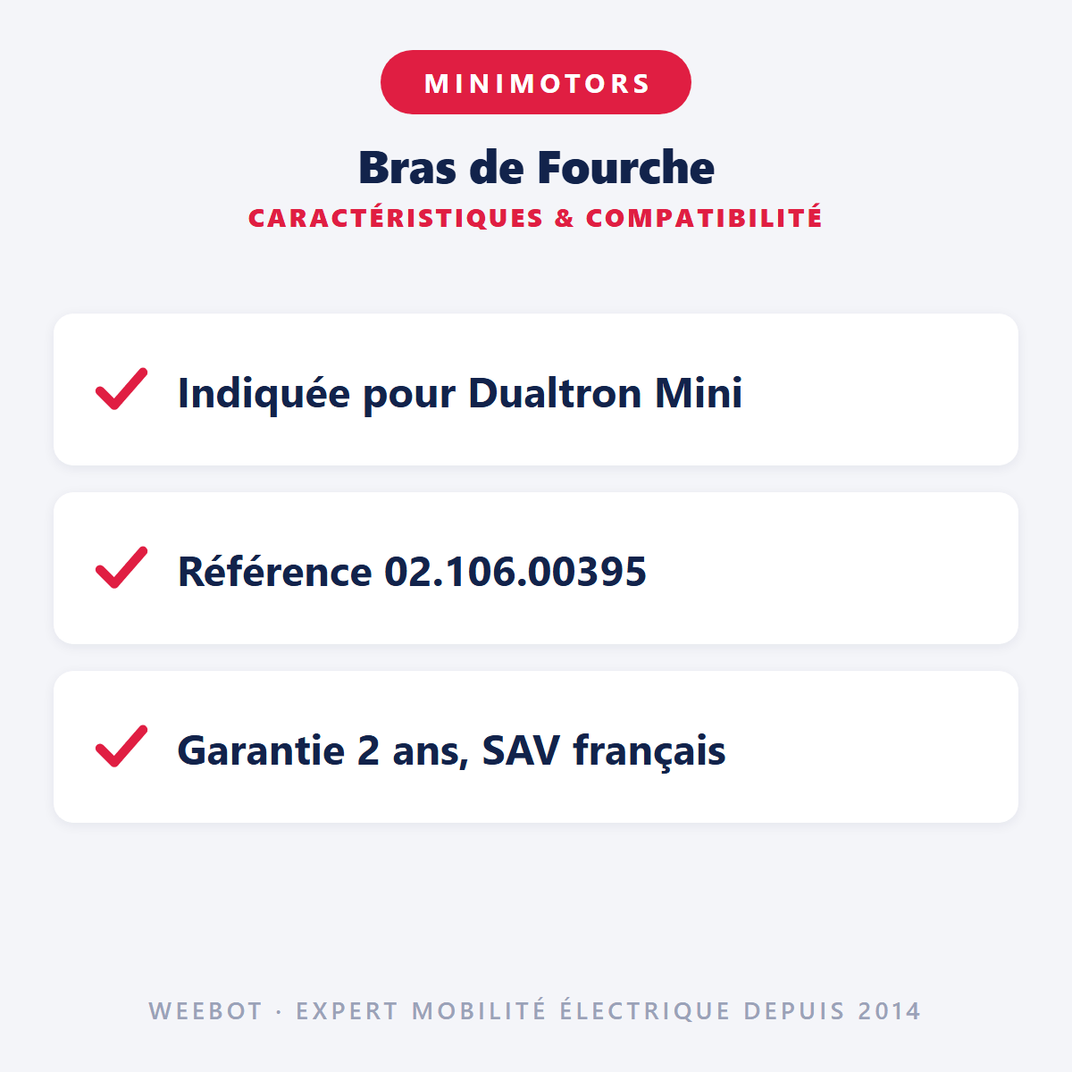 Bras de Fourche pour Trottinette Électrique Dualtron Mini - Weebot