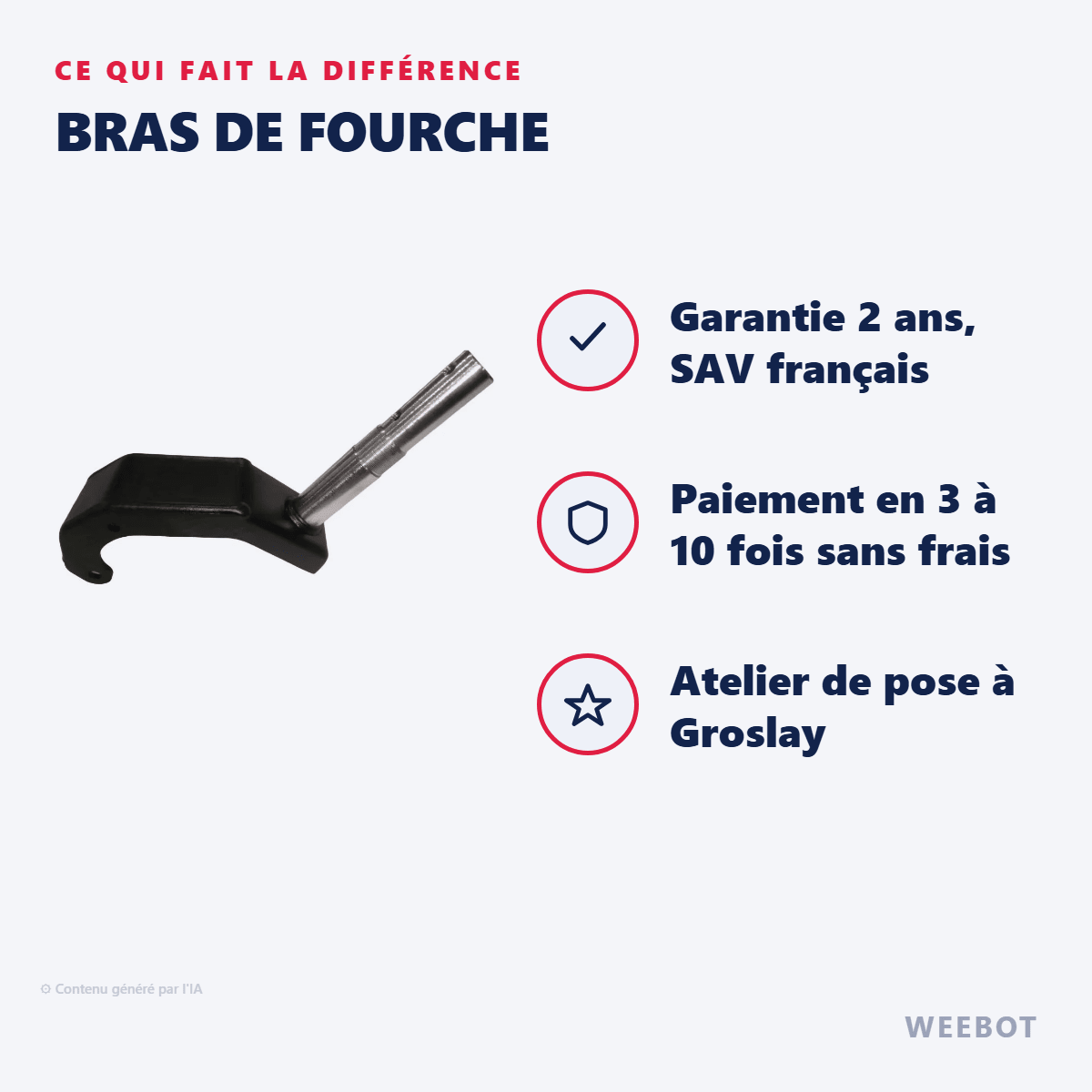 Bras de Fourche pour Trottinette Électrique Dualtron Togo et Ltd - Weebot