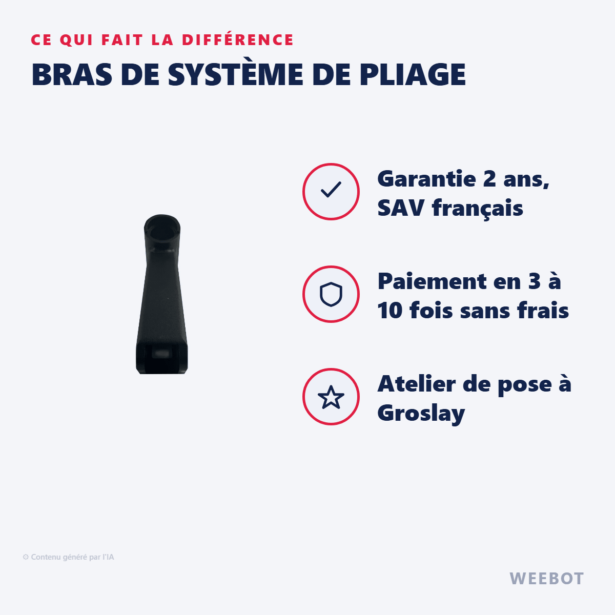 Bras de Système de Pliage pour Trottinette Électrique Vsett 8 et Z8 Pro - Weebot