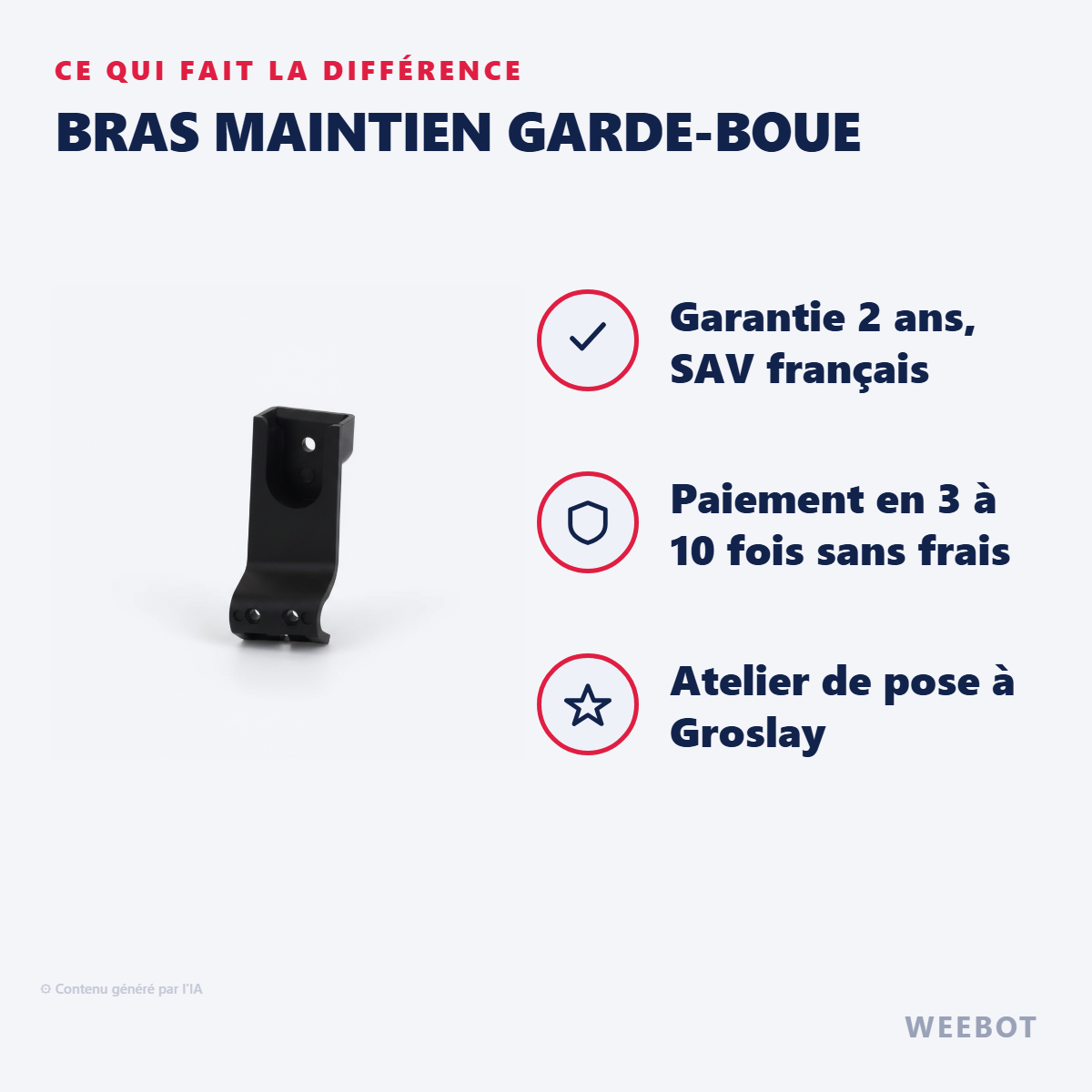 Bras Maintien Garde-Boue : les points forts