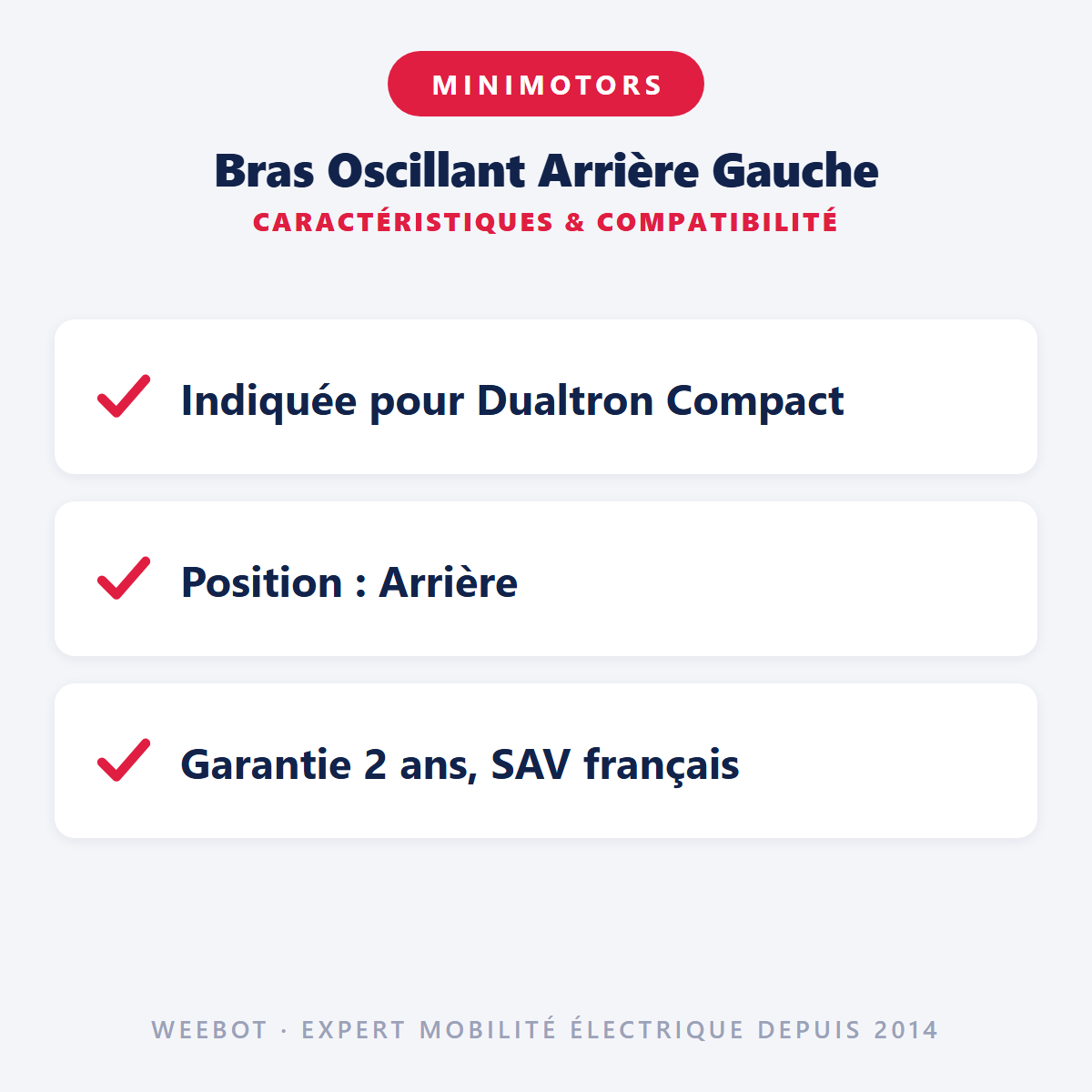 Bras Oscillant Arrière Gauche : caractéristiques et compatibilité