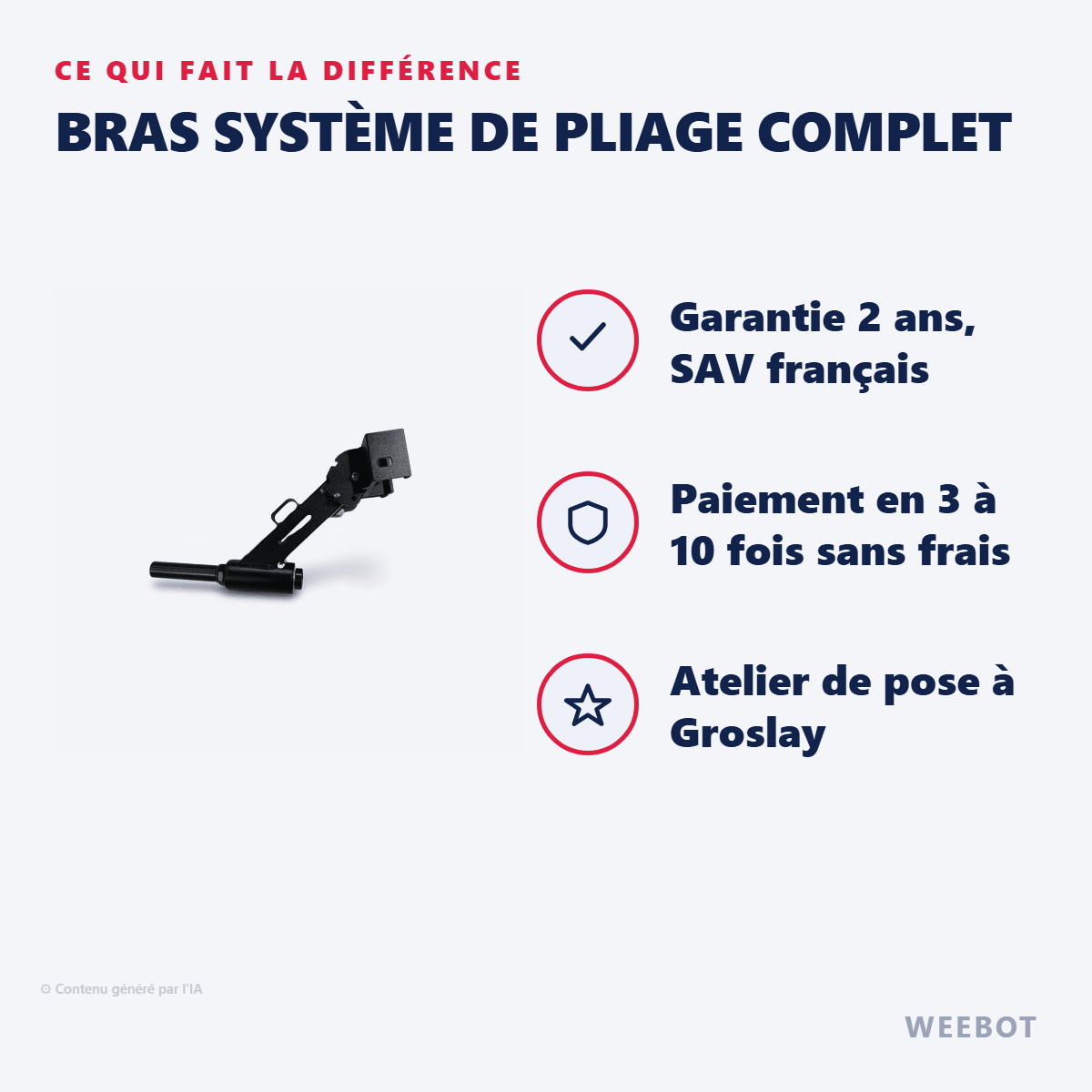 Bras Système de Pliage Complet pour Trottinette Electrique Eroz Kapacity EK10 (Nouvelle Version) - Weebot