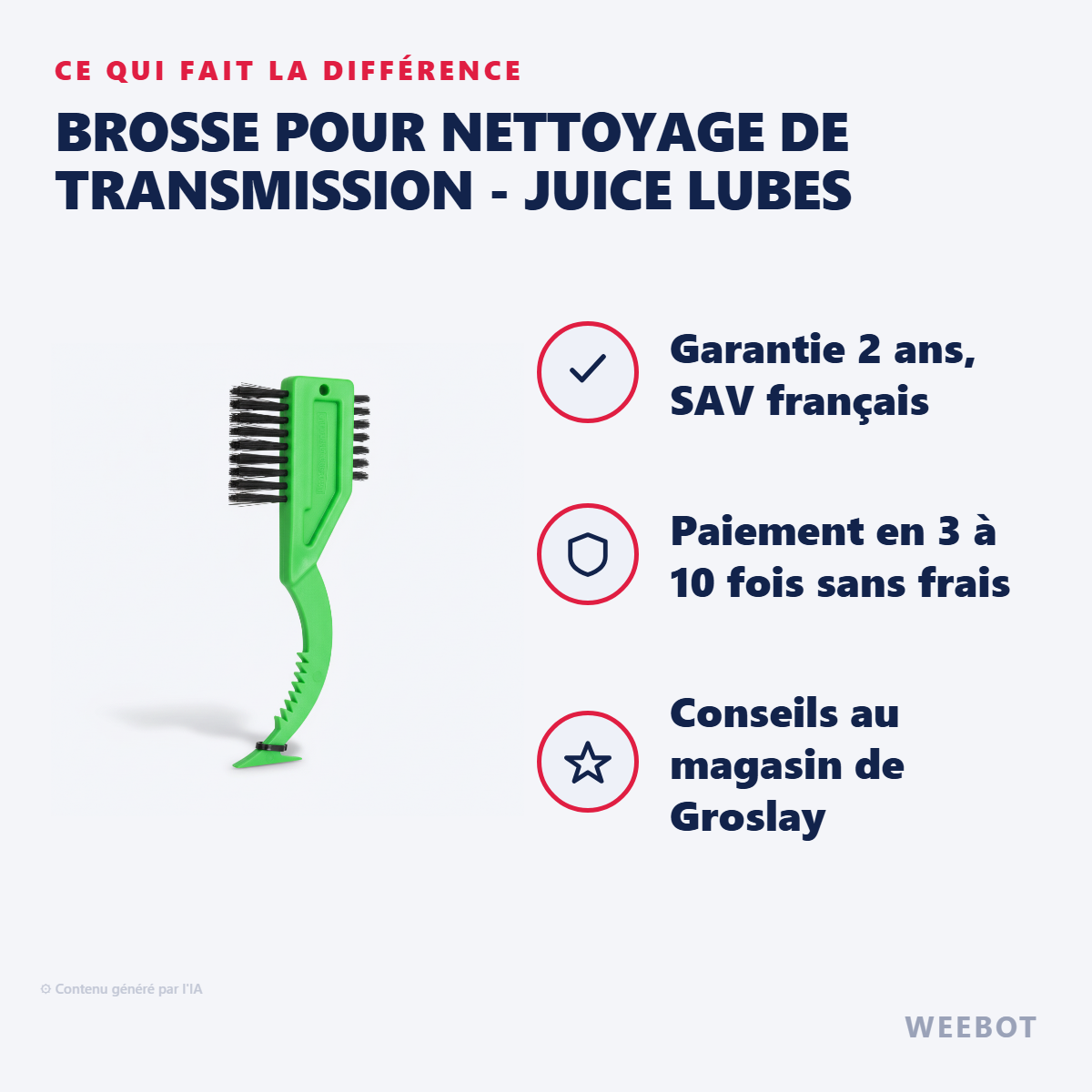 Brosse pour nettoyage de transmission - Juice Lubes : les points forts