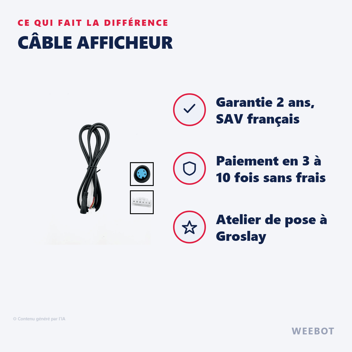 Câble Afficheur pour Trottinette Électrique Xiaomi Mi4 Pro 1st Generation - Weebot