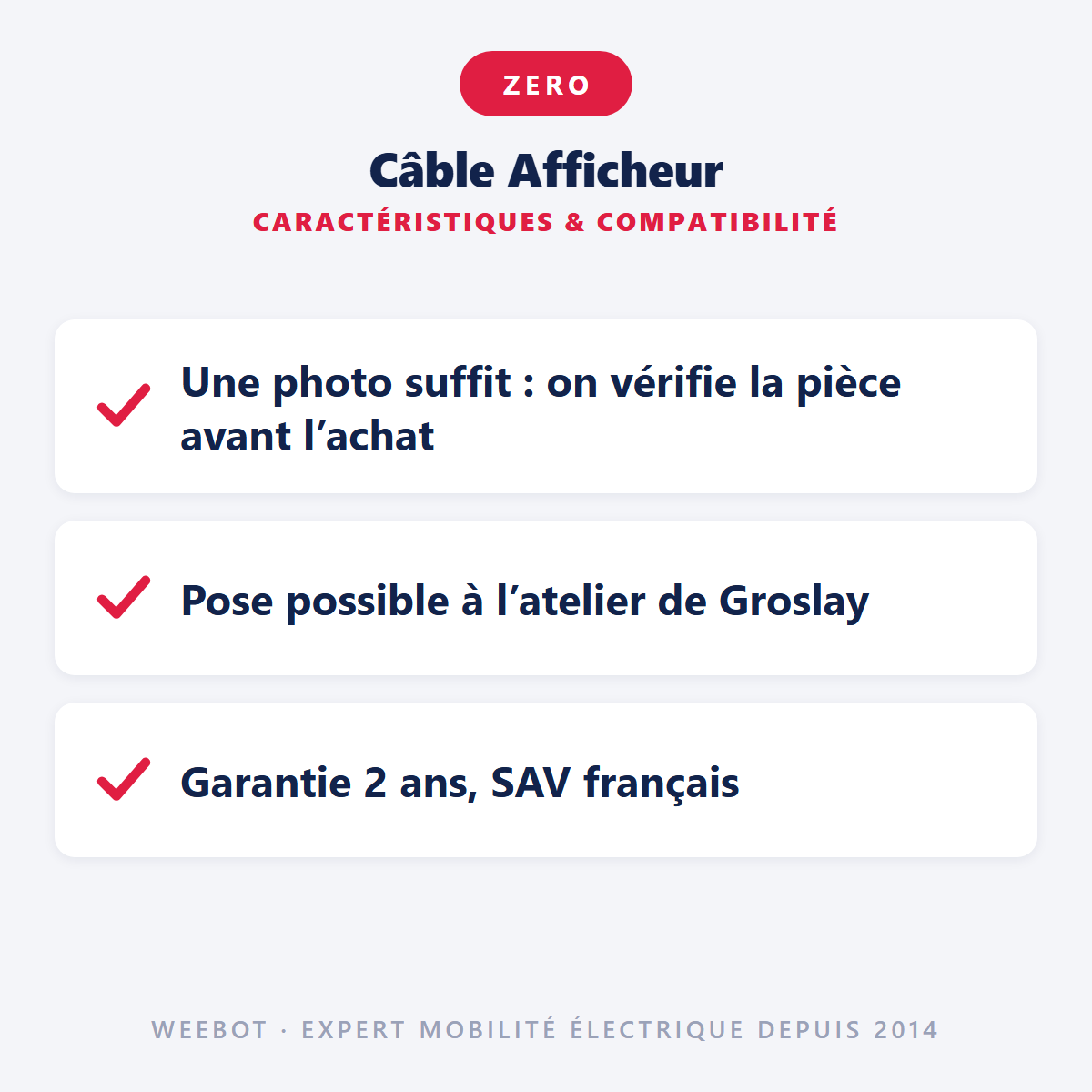 Câble Afficheur pour Trottinette Électrique Z10X - Weebot