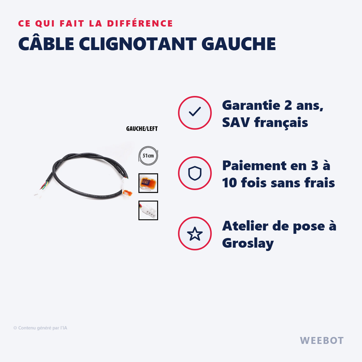Câble Clignotant Gauche : les points forts