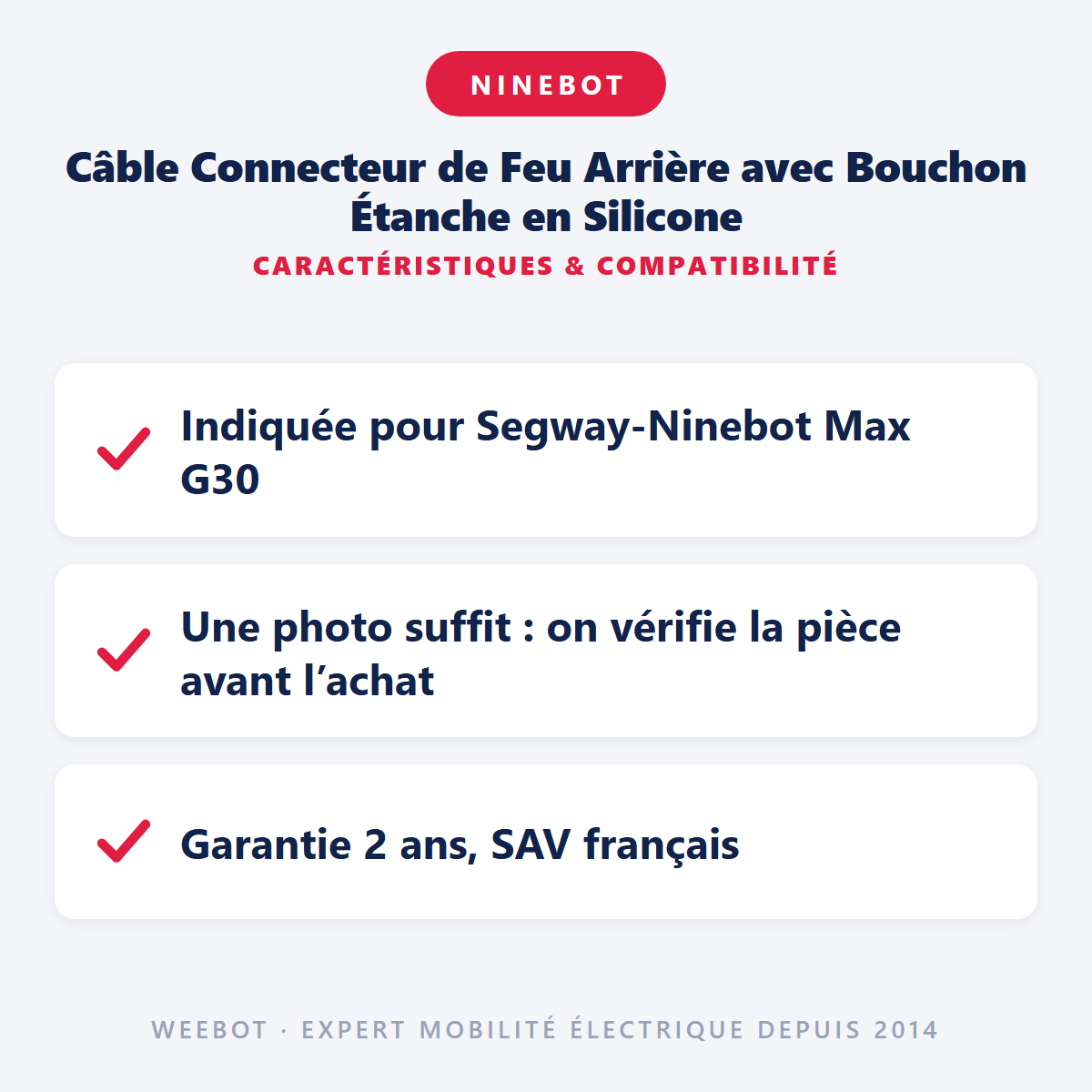 Câble Connecteur de Feu Arrière avec Bouchon Étanche en Silicone : caractéristiques et compatibilité