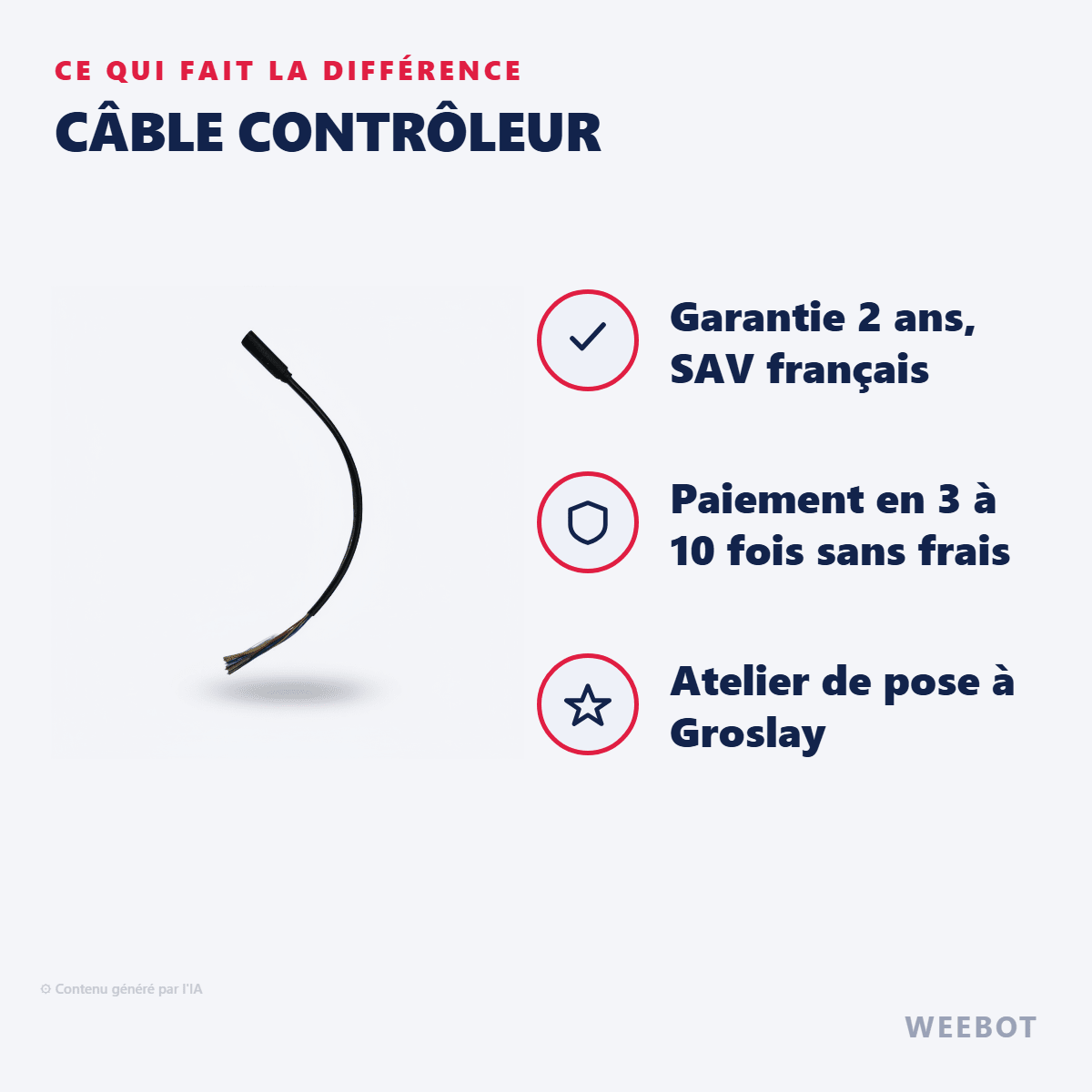Câble Contrôleur pour Trottinette Electrique E-Twow - Weebot