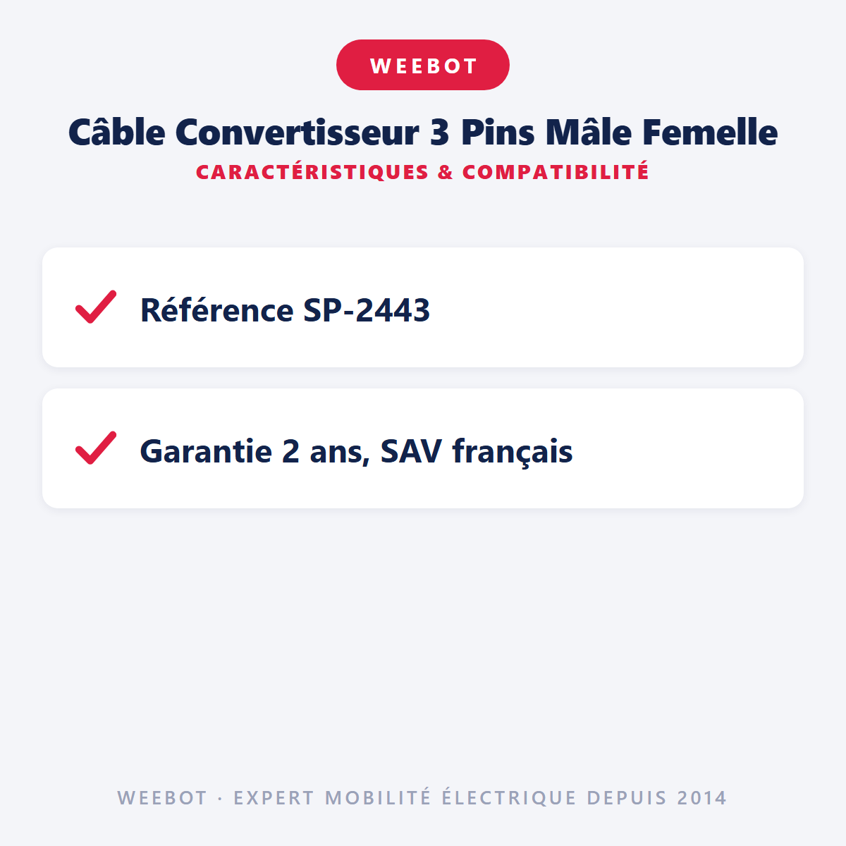 Câble Convertisseur 3 Pins Mâle Femelle : caractéristiques et compatibilité