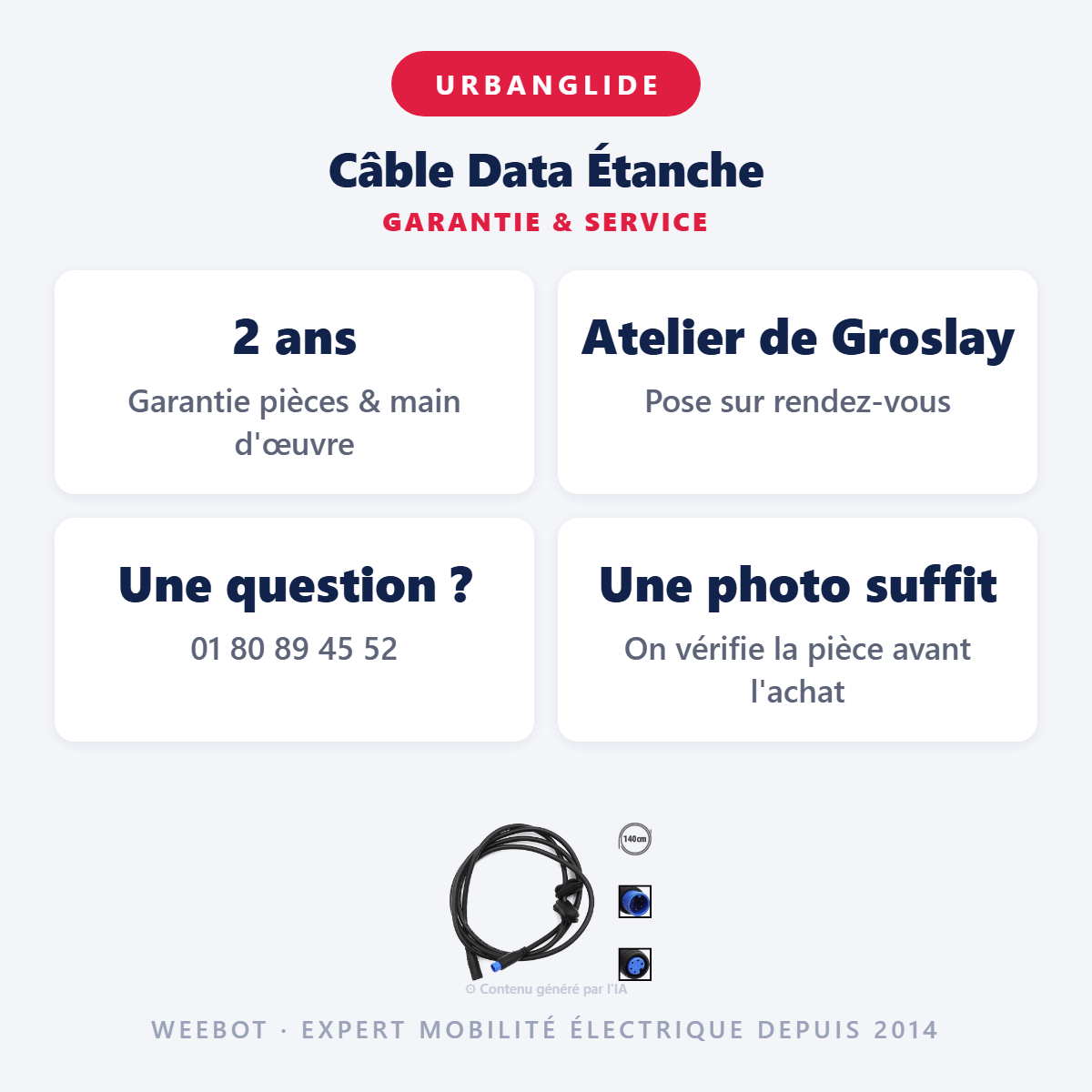 Câble Data Étanche : garantie 2 ans et service après-vente