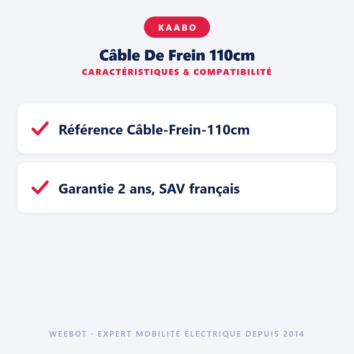 Câble De Frein 110cm : caractéristiques et compatibilité