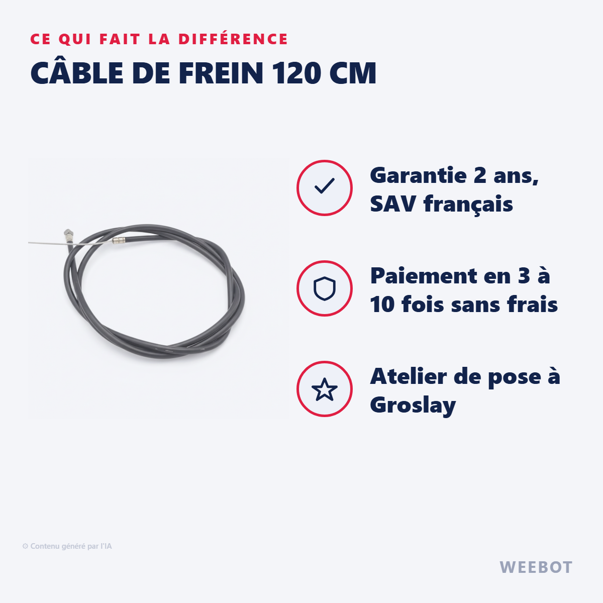 Câble de Frein 120 cm : les points forts