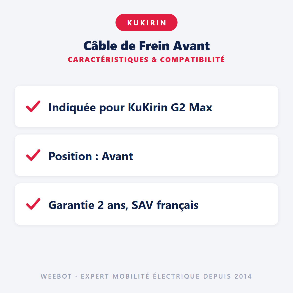 Câble de Frein Avant : caractéristiques et compatibilité