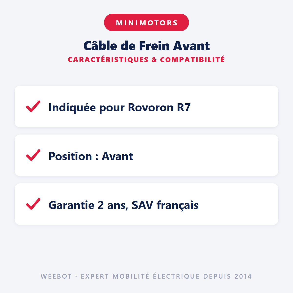 Câble de Frein Avant : caractéristiques et compatibilité