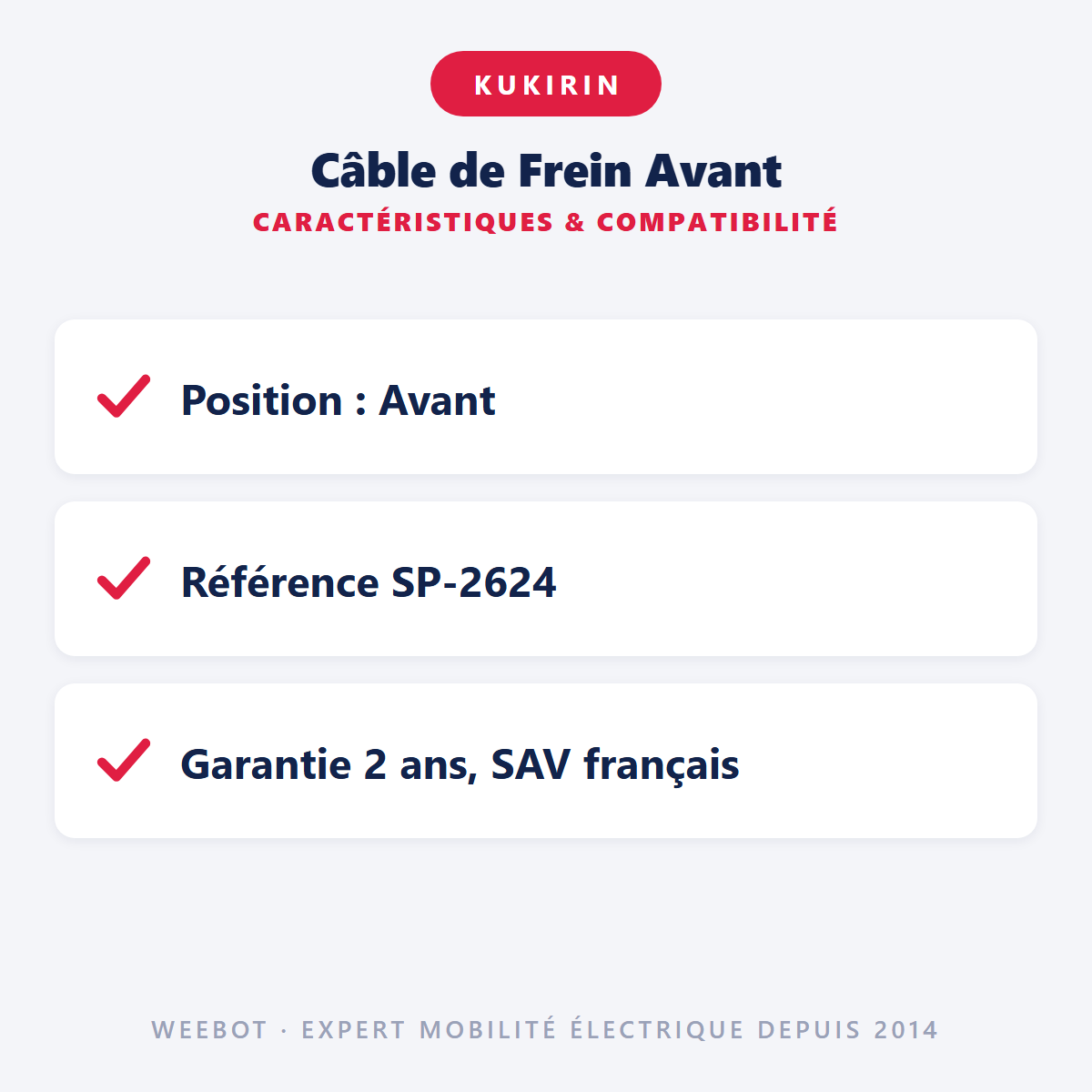 Câble de Frein Avant : caractéristiques et compatibilité