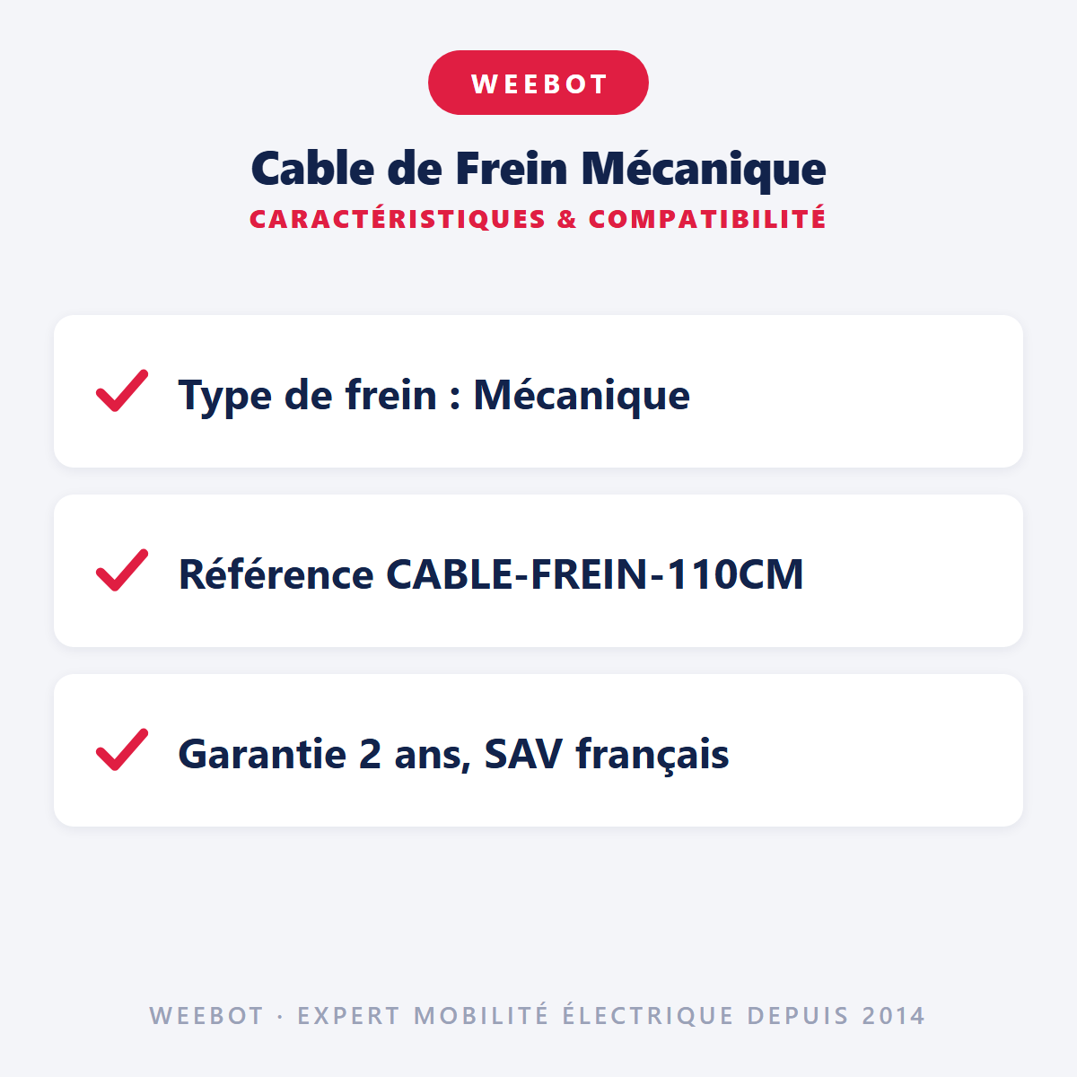 Cable de Frein Mécanique : caractéristiques et compatibilité