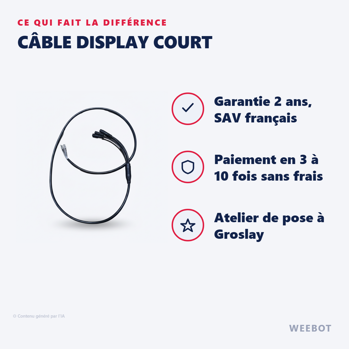 Câble Display Court : les points forts