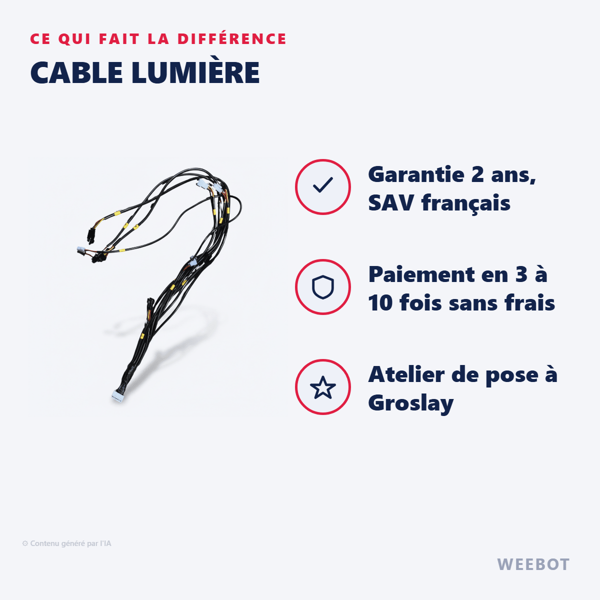 Cable Lumière (Version Bluetooh) pour Trottinette Electrique Teverun Fighter 10 et 10+ - Weebot