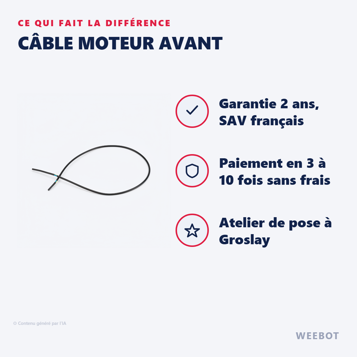 Câble Moteur Avant : les points forts