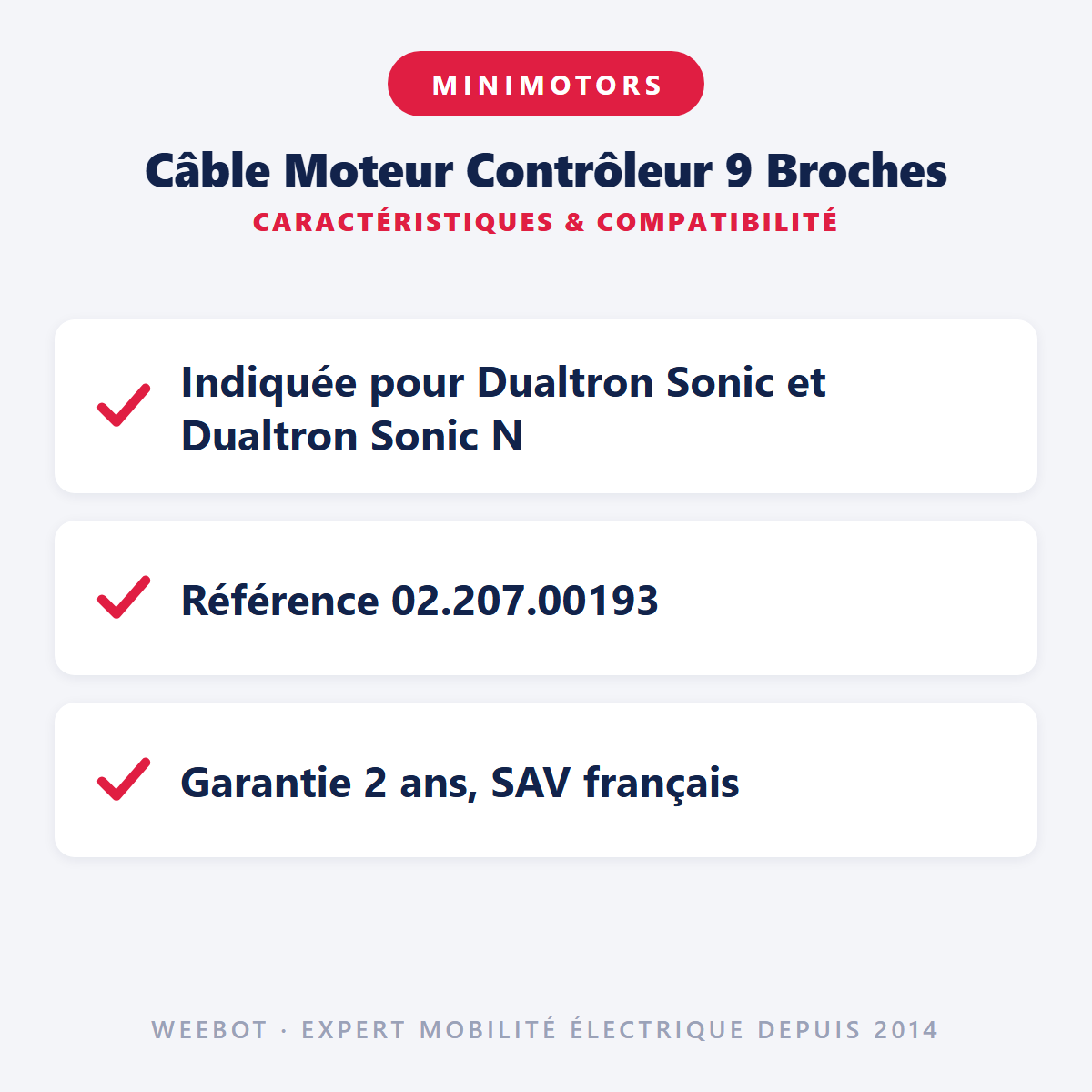 Câble Moteur Contrôleur 9 Broches : caractéristiques et compatibilité