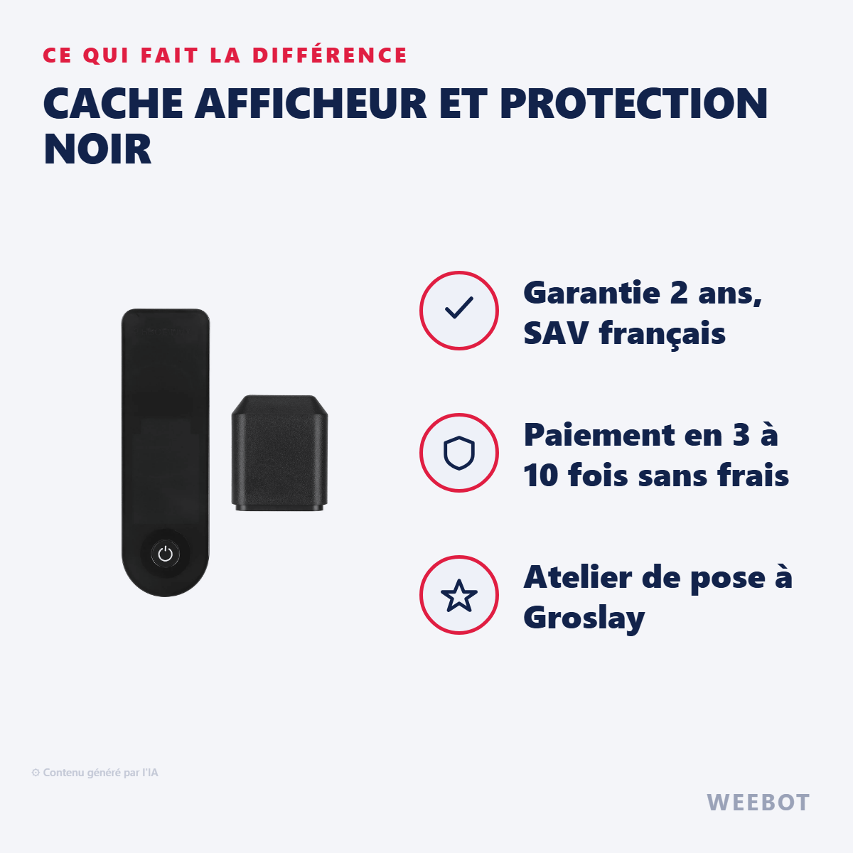 Cache Afficheur et Protection Noir : les points forts