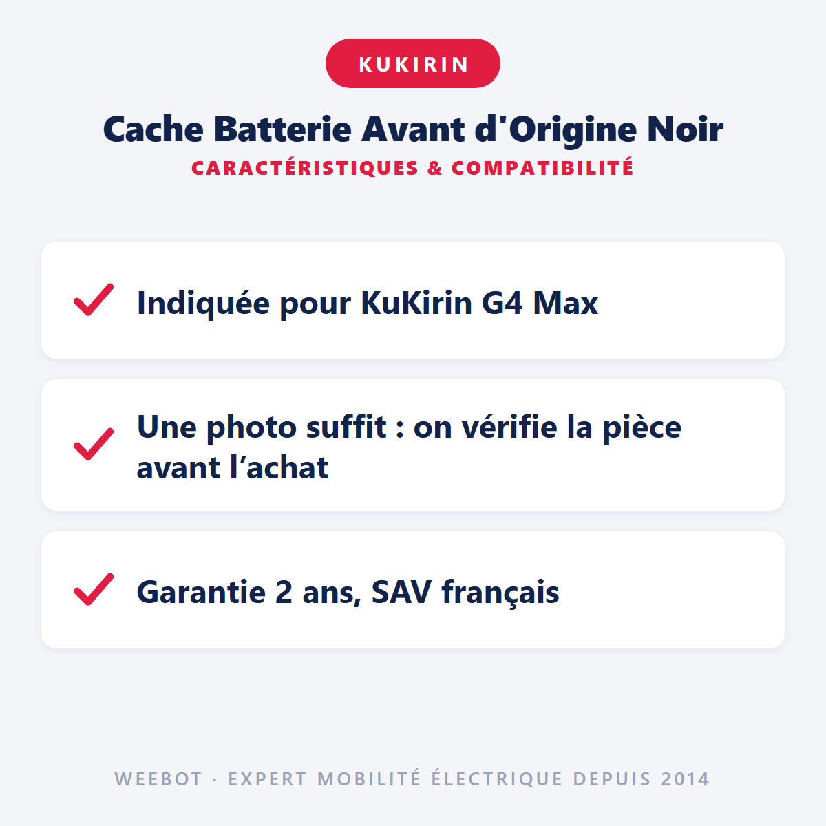 Cache Batterie Avant d'Origine Noir : caractéristiques et compatibilité