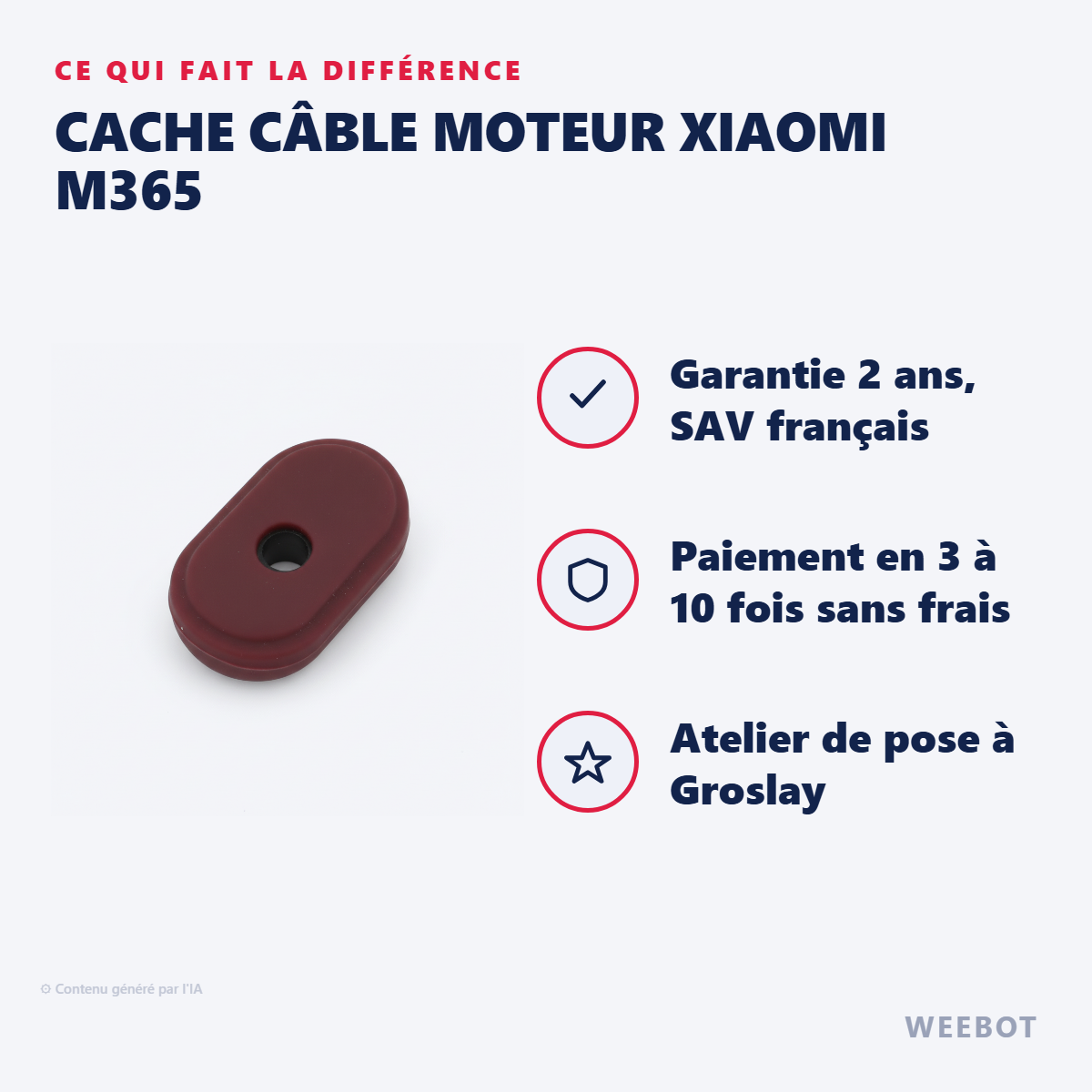 Cache Câble Moteur Xiaomi M365 : les points forts
