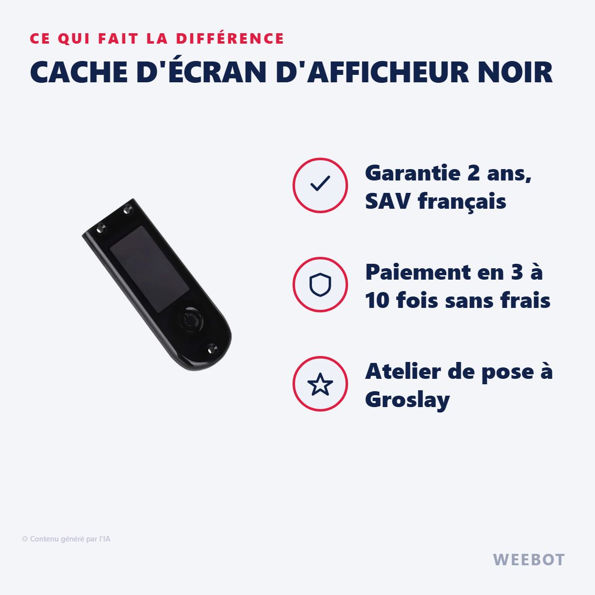 Cache d'Écran d'Afficheur Noir : les points forts