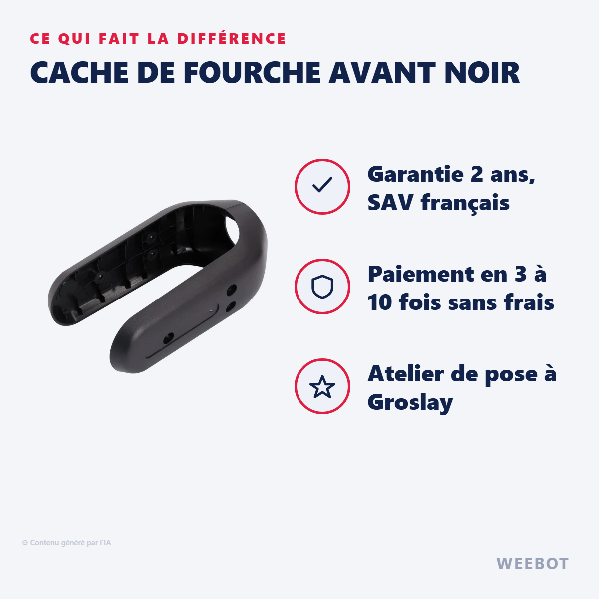 Cache de Fourche Avant Noir : les points forts