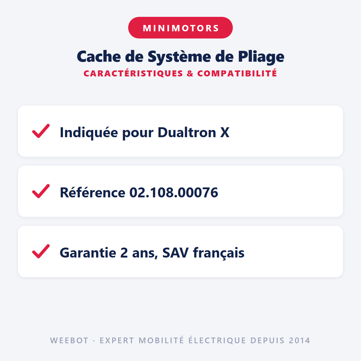 Cache de Système de Pliage pour Trottinette Électrique Dualtron X - Weebot