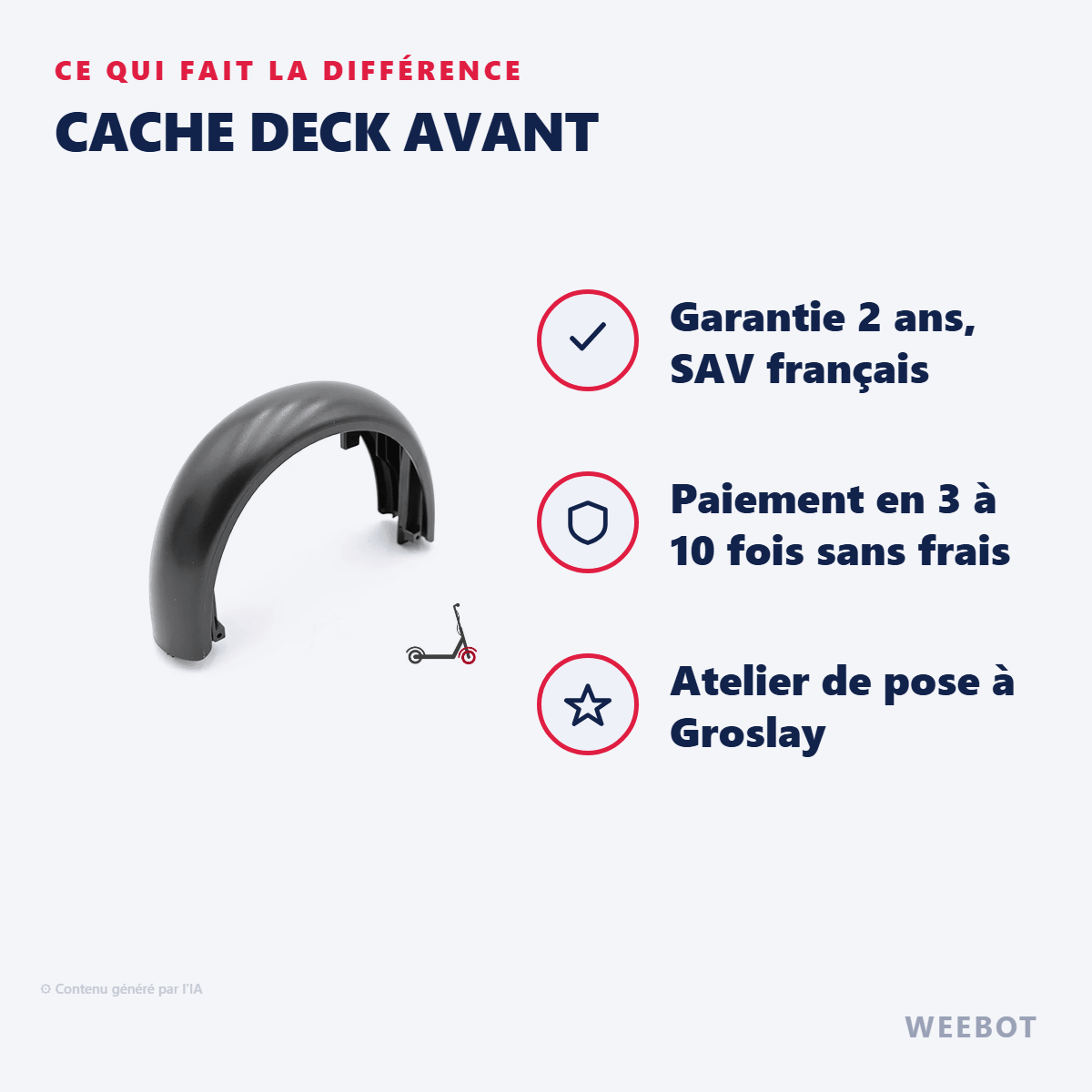 Cache Deck Avant pour Trottinette Électrique Xiaomi Mi4 Pro - Weebot