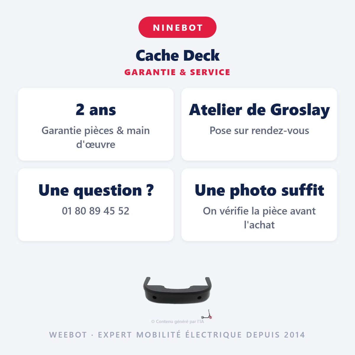 Cache Deck : garantie 2 ans et service après-vente