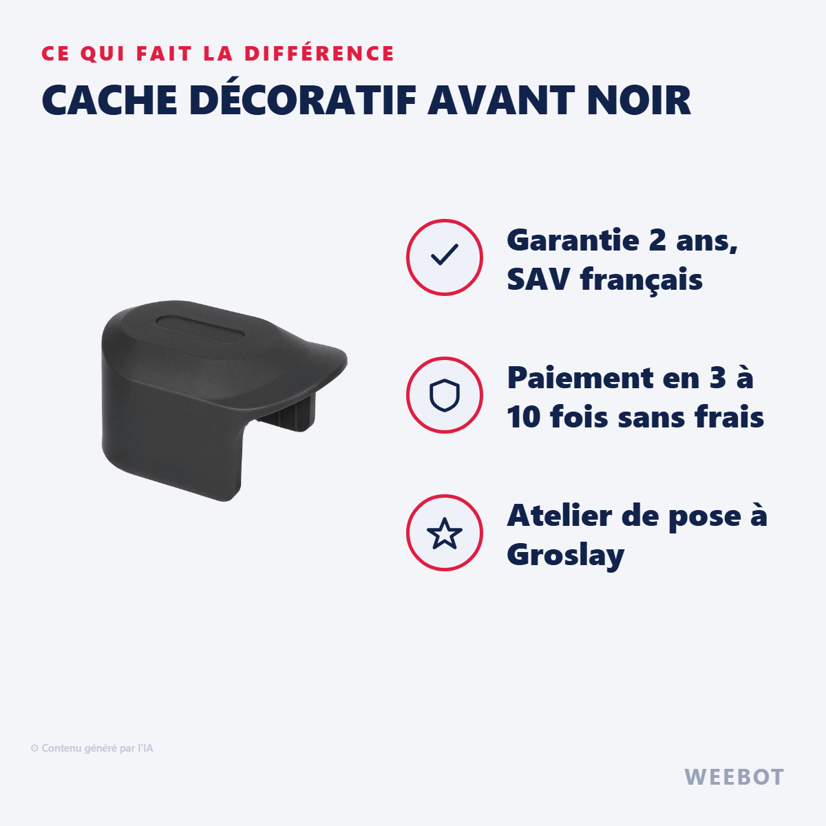 Cache Décoratif Avant Noir : les points forts