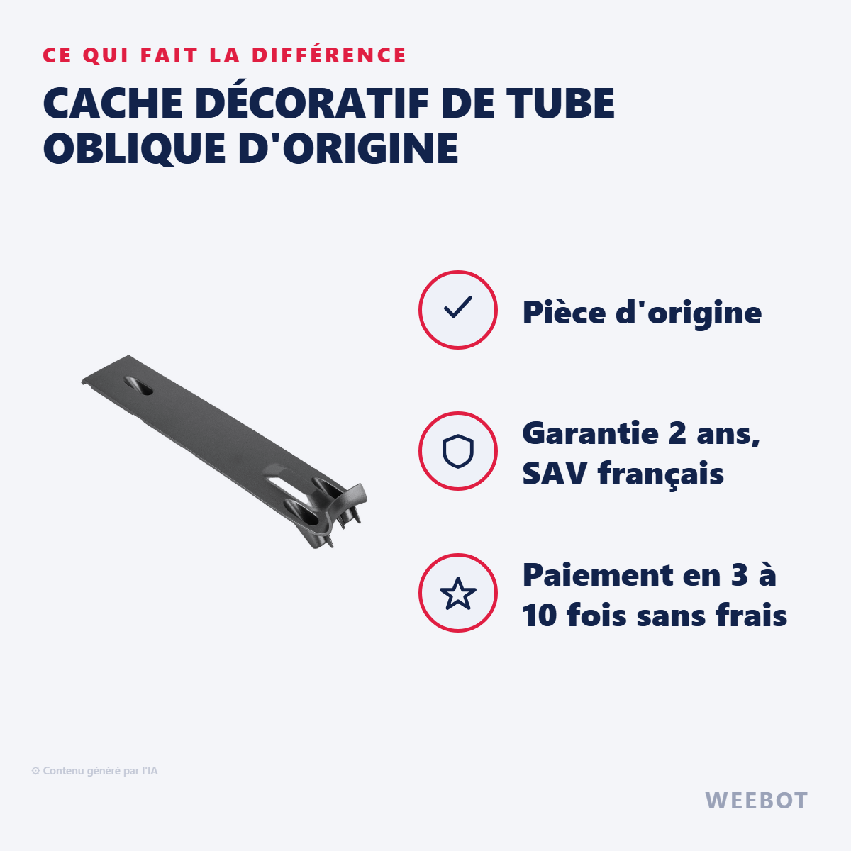 Cache Décoratif de Tube Oblique d'Origine : les points forts