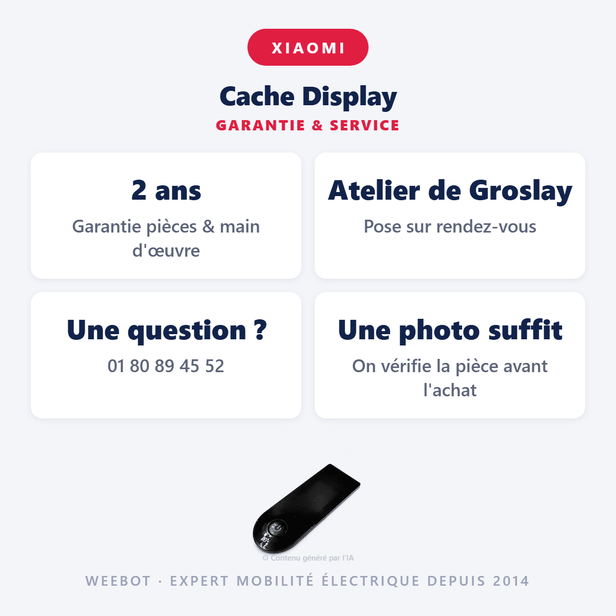 Cache Display pour Trottinette Électrique Xiaomi Mi4 Lite - Weebot