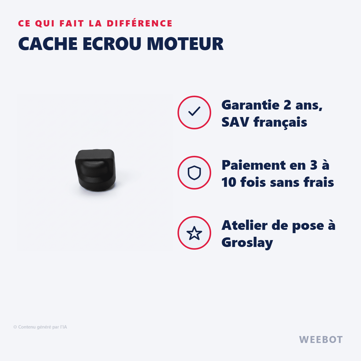 Cache Ecrou Moteur pour Trottinette Electrique Weebot Anoki X - Weebot