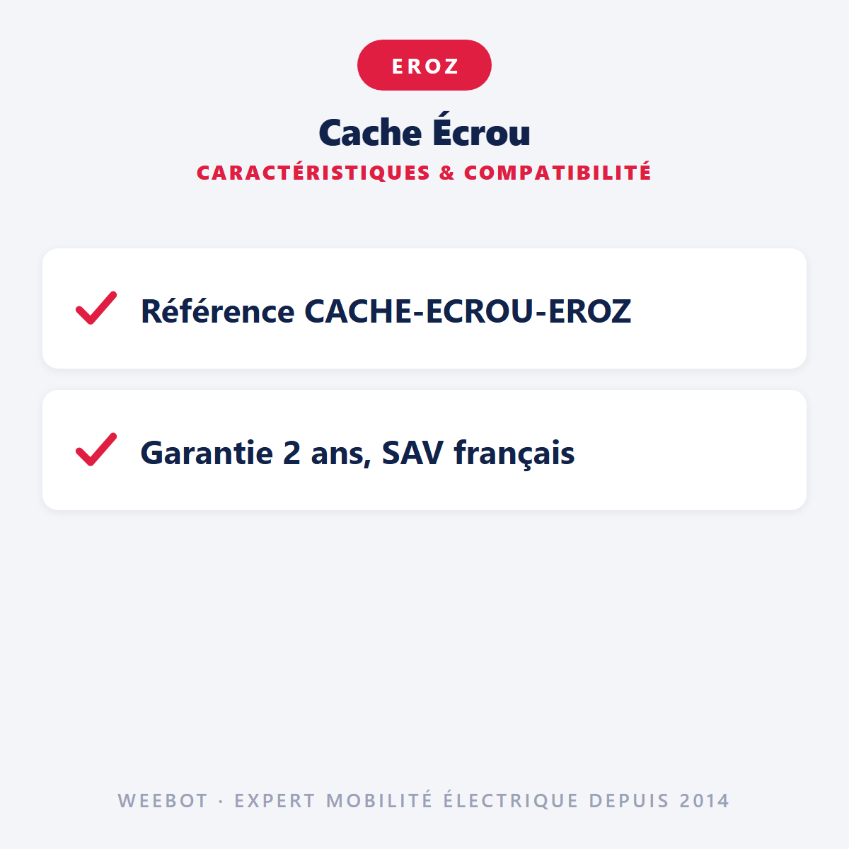 Cache Écrou : caractéristiques et compatibilité