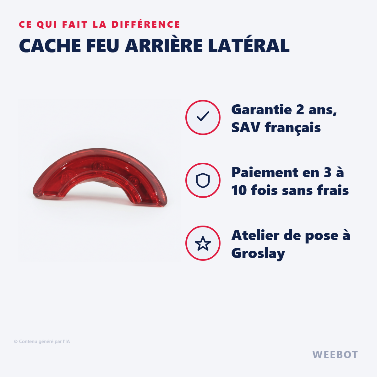 Cache Feu Arrière Latéral : les points forts