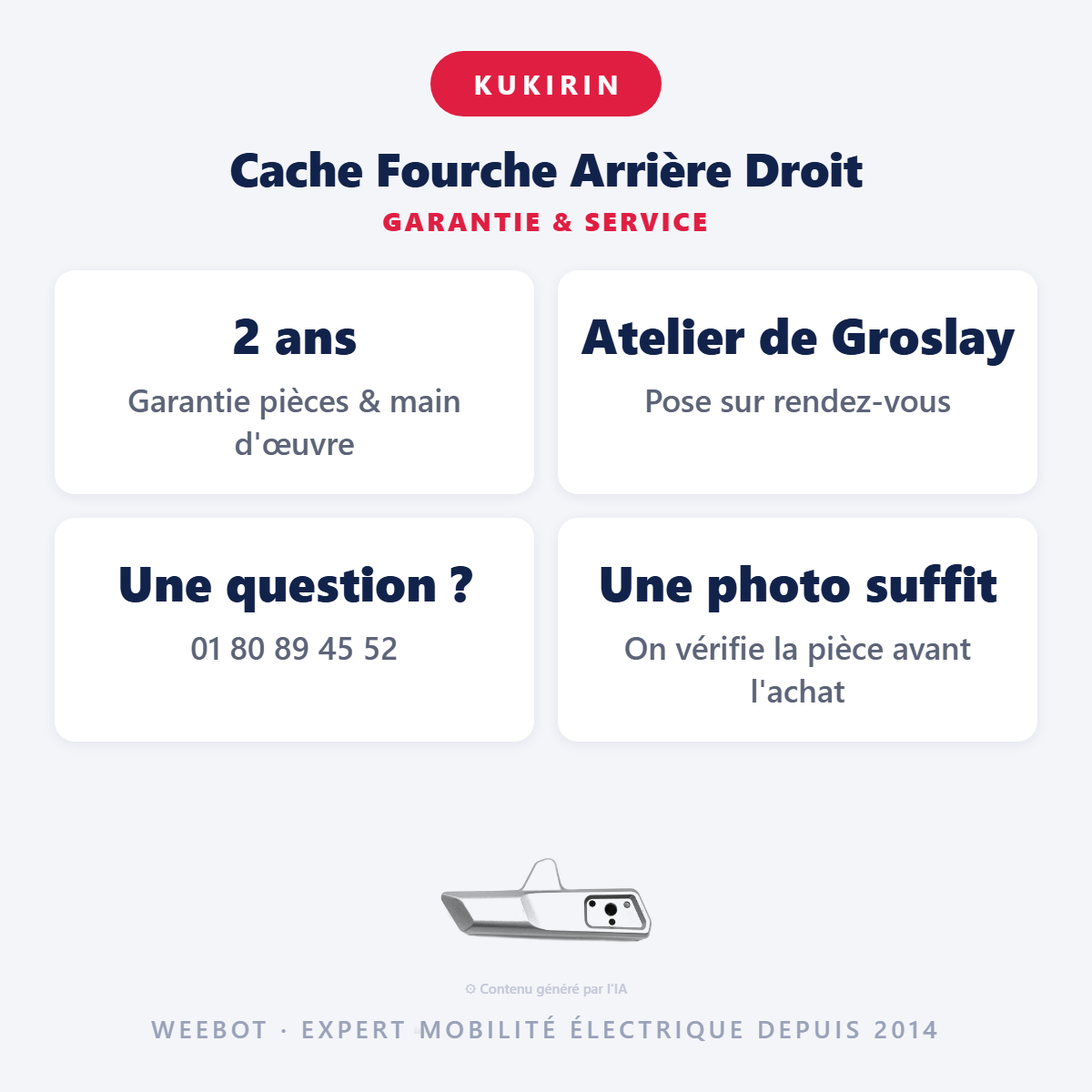Cache Fourche Arrière Droit : garantie 2 ans et service après-vente
