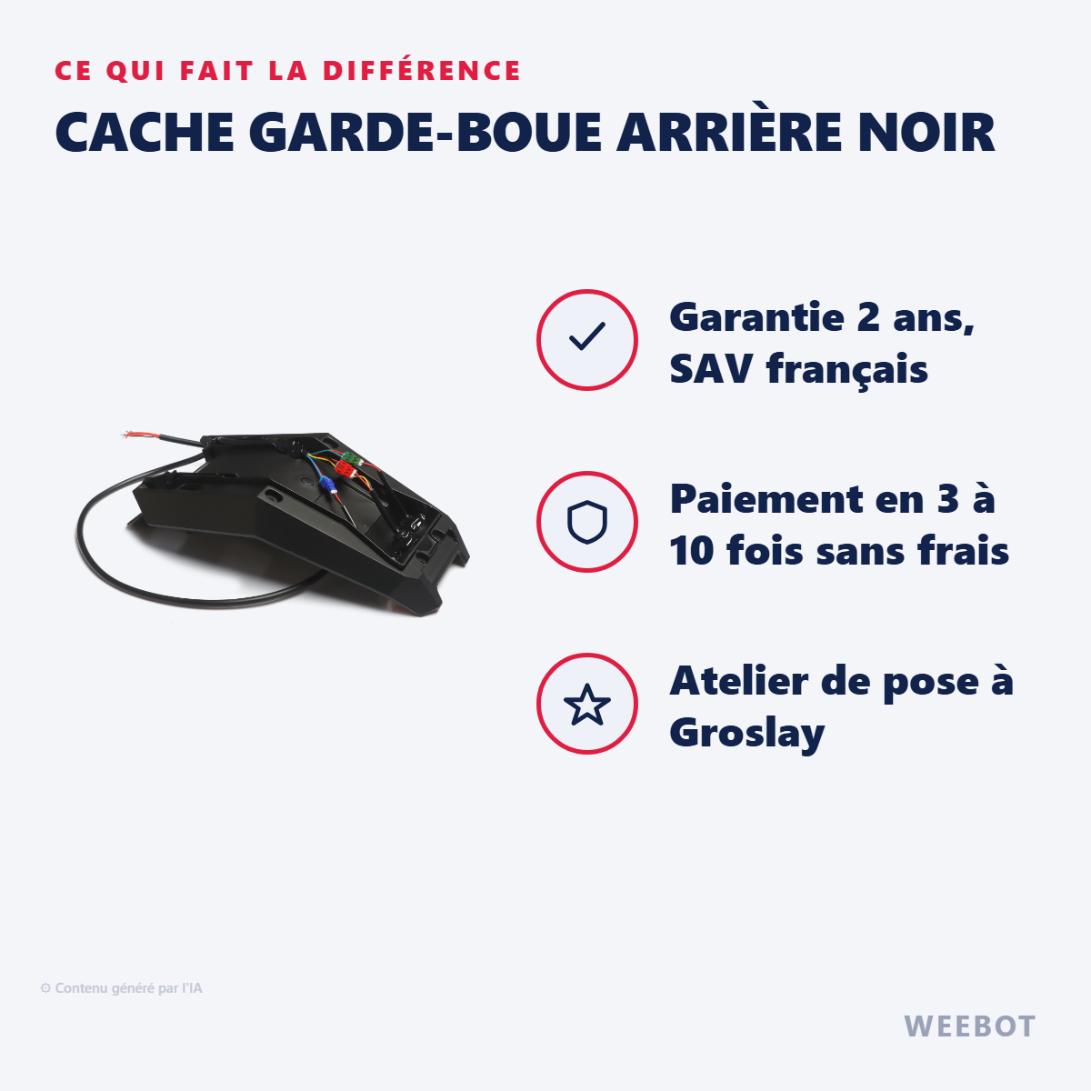 Cache Garde-Boue Arrière Noir : les points forts