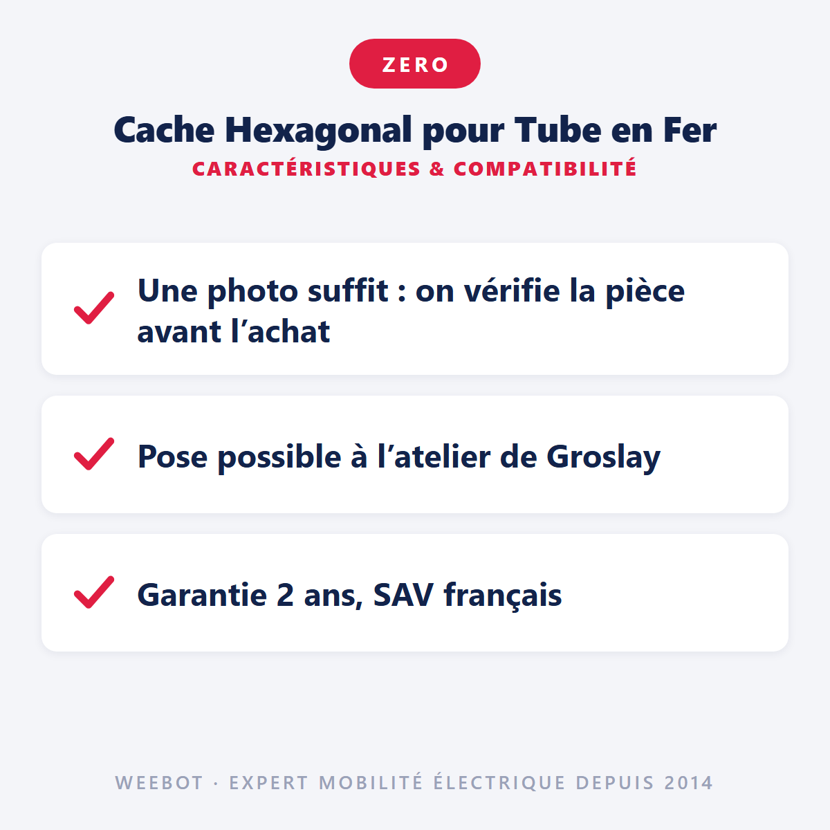 Cache Hexagonal pour Tube en Fer pour Trottinette Électrique Z8, Z9 et Z10 - Weebot