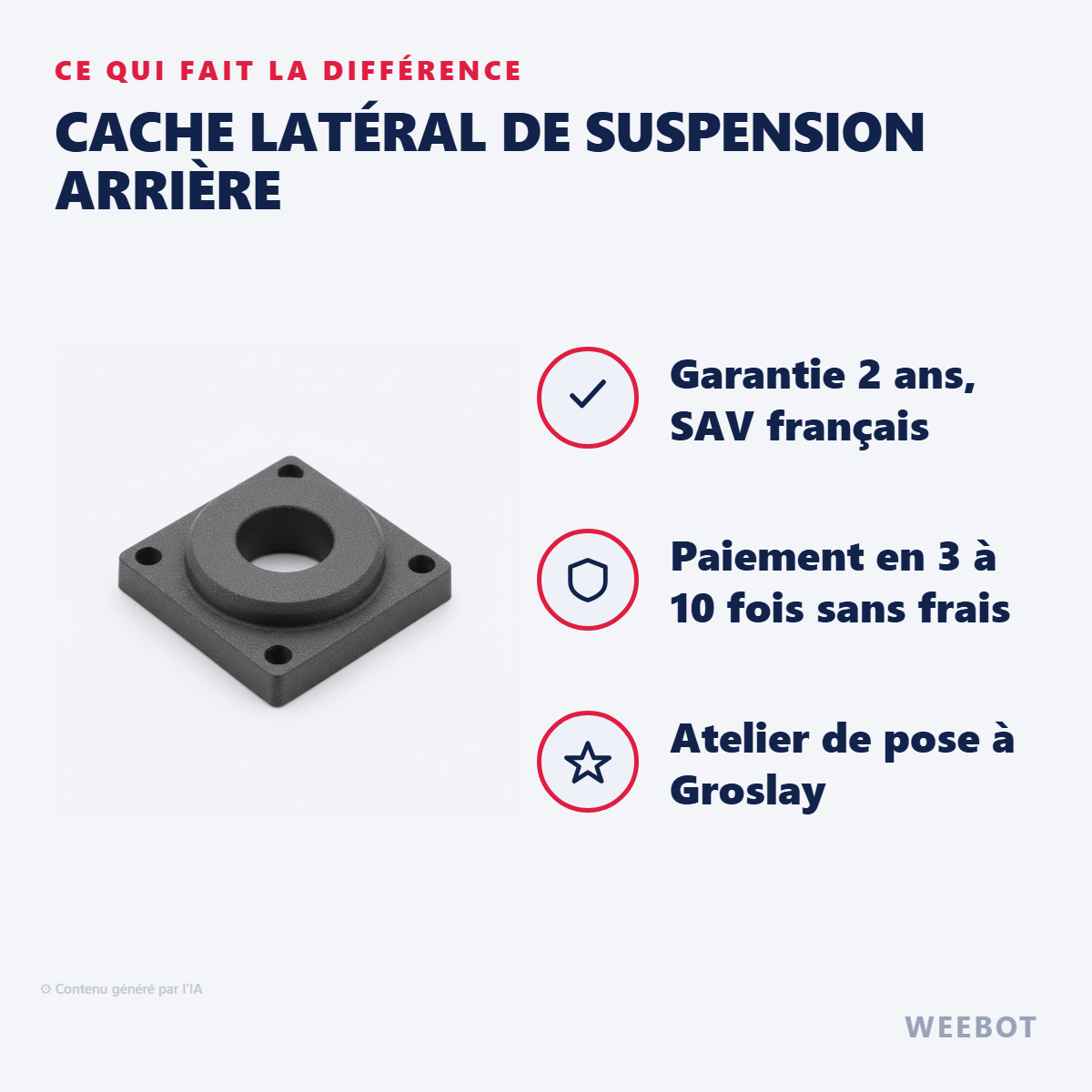 Cache Latéral de Suspension Arrière : les points forts