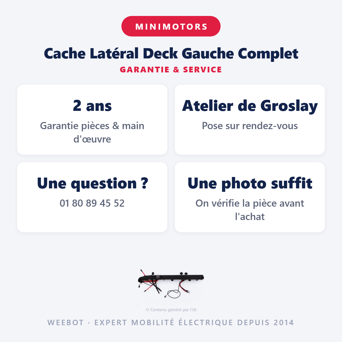 Cache Latéral Deck Gauche Complet pour Trottinette Électrique Dualtron Ultra - Weebot