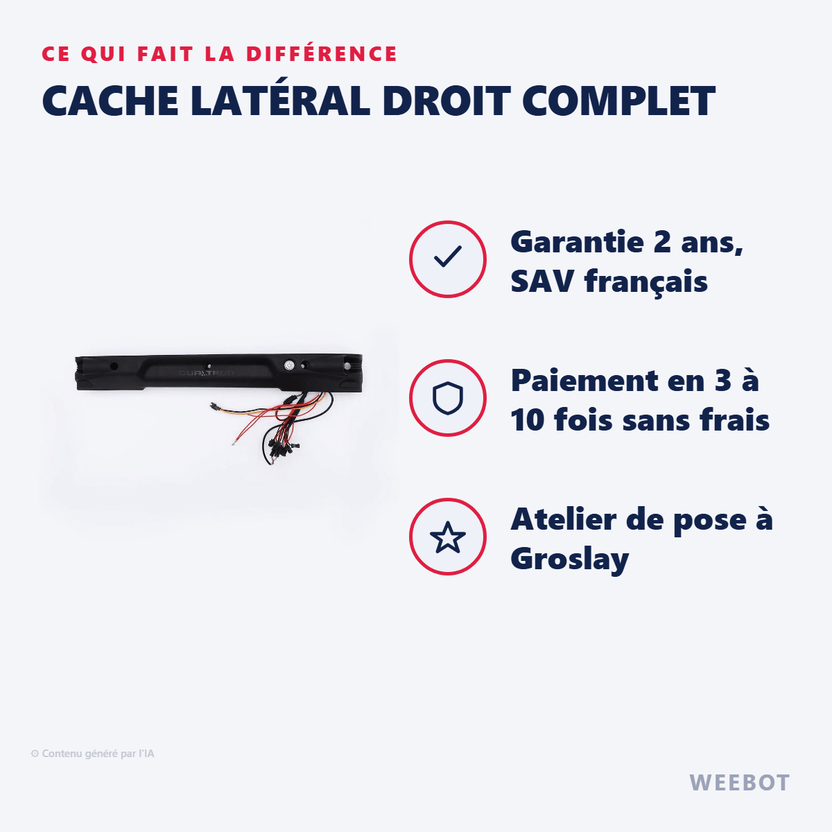 Cache Latéral Droit Complet pour Trottinette Électrique Dualtron Victor et Dt3 - Weebot