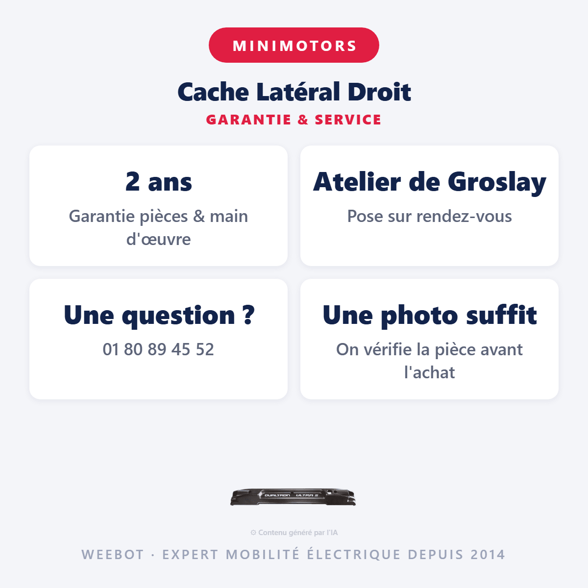 Cache Latéral Droit pour Trottinette Electrique Dualtron Victor Luxury Plus et Thunder 2 (sans Electronique) - Weebot