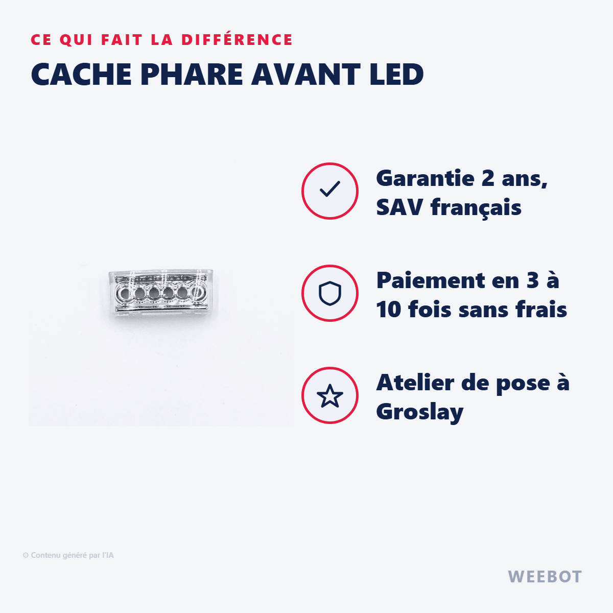 Cache Phare Avant LED pour Trottinette Électrique Etwow - Weebot