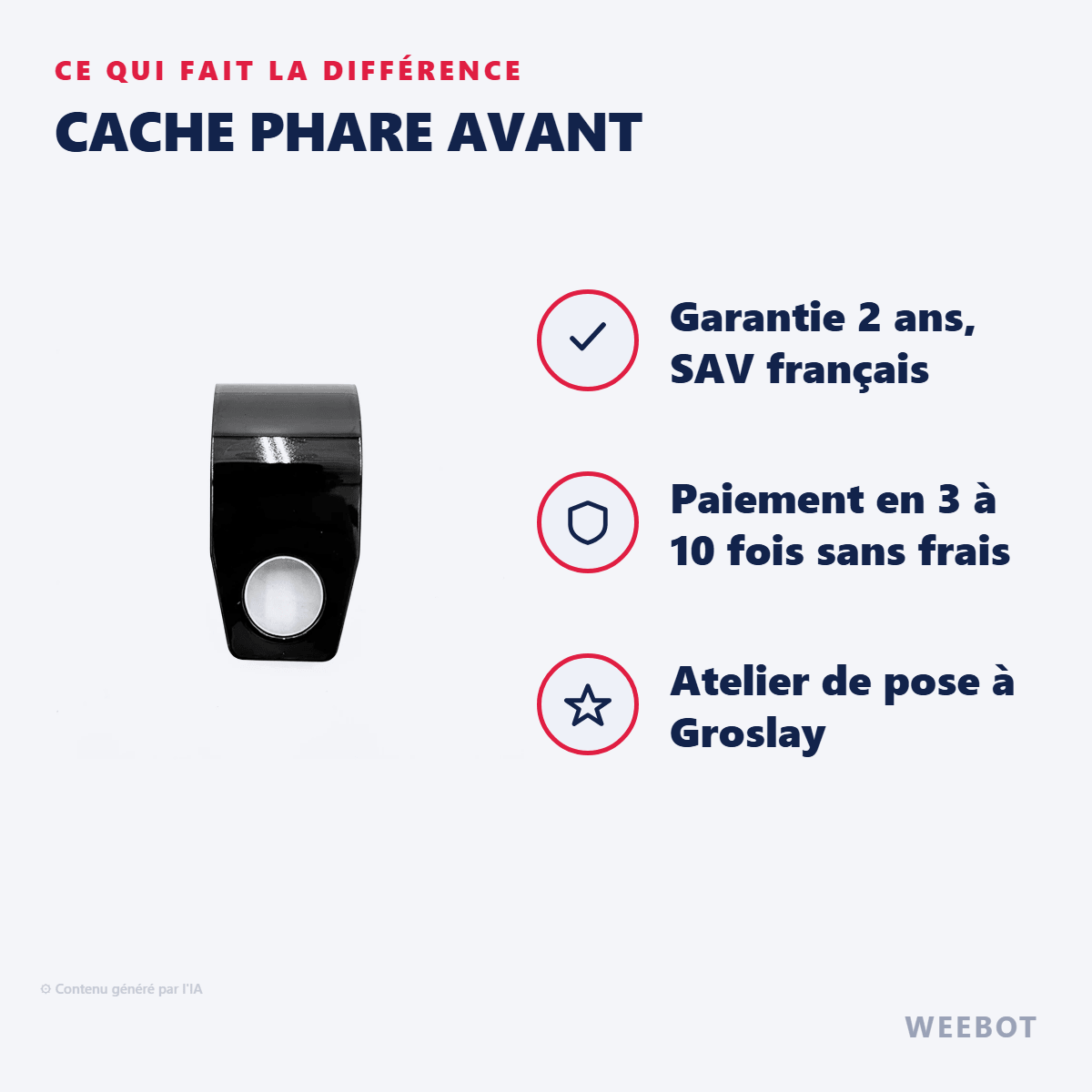 Cache Phare Avant pour Trottinette Électrique Wispeed T855 - Weebot